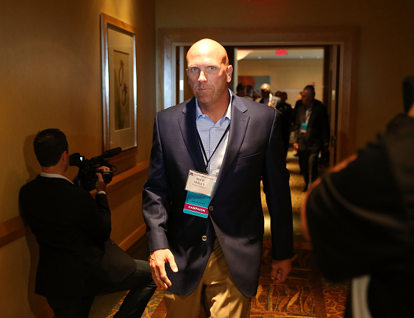 Republican presidential candidate Donald Trump's political strategist Rick Wiley arrives for a Trump for President reception with guests during the Republican National Committee Spring meeting at the Diplomat Resort on April 21 2016 in Hollywood, Florida.