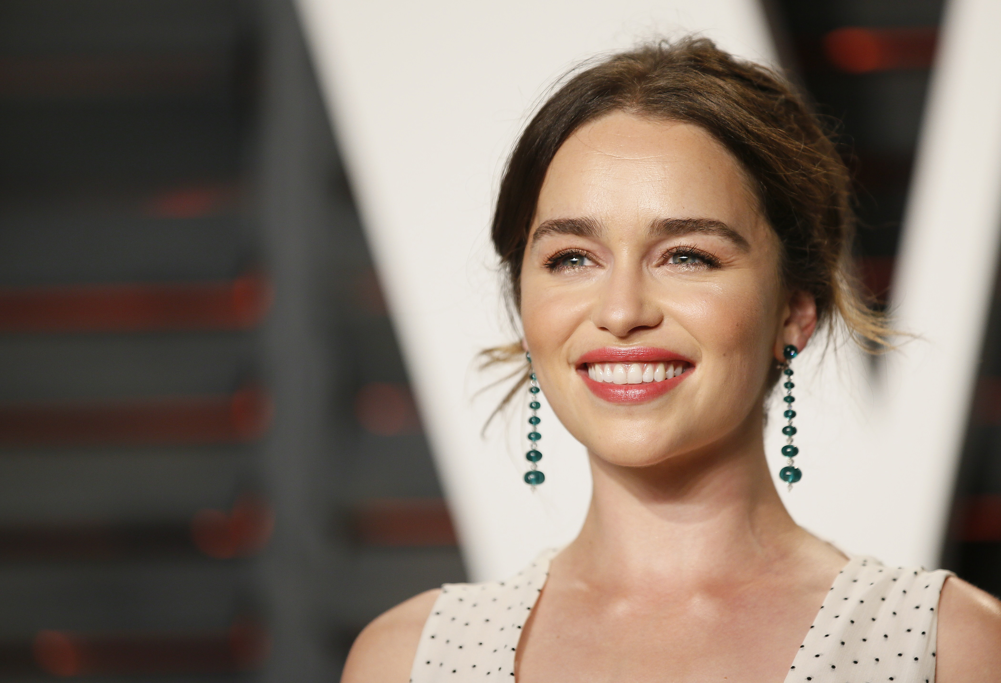 Actress Emilia Clarke arrives at the Vanity Fair Oscar Party in Beverly Hills, California February 28, 2016. (Danny Moloshok—Reuters)
