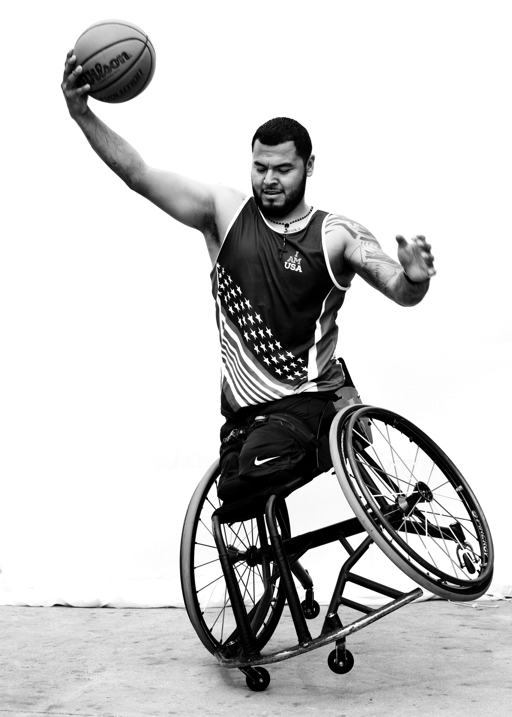 Jorge Salazar, USA, competed in wheelchair rugby, field and wheelchair basketball