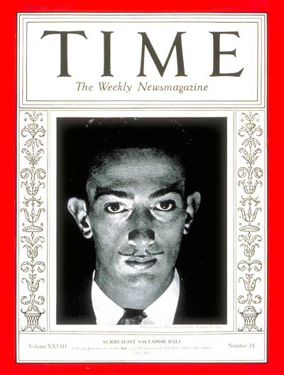 Salvador Dali on the cover of TIME magazine, 1934.