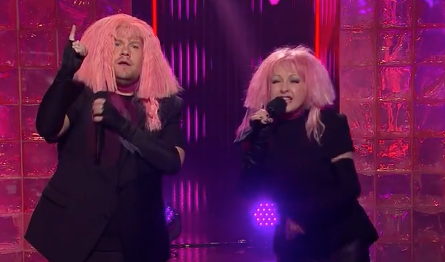 Cyndi Lauper and James Corden perform 'Girls Just Want Equal Funds'