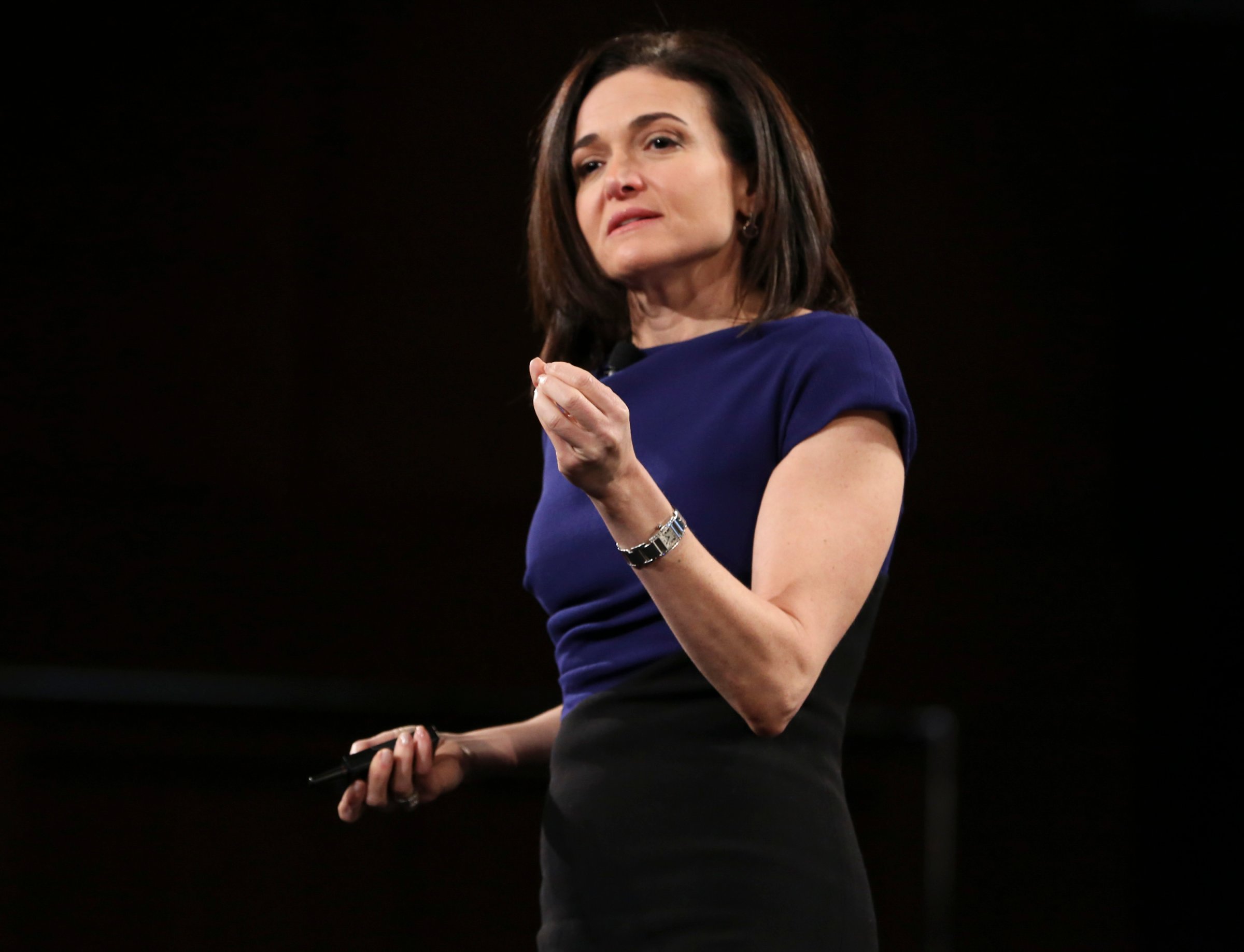 Facebook COO Sheryl Sandberg speaks on stage at the 2016 MAKERS Conference Day 2 at the Terrenea Resort in Rancho Palos Verdes, Calif. on Feb. 2, 2016.