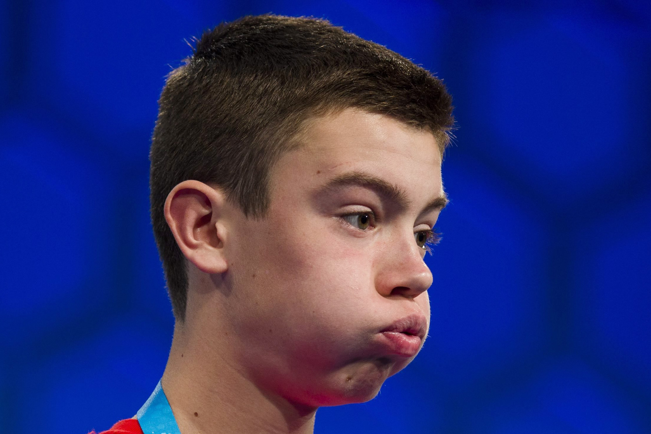 Zachary Hunsaker, of Idaho, prepares to spell 'trichinosis' during the preliminaries of the Scripps National Spelling Bee at National Harbor, Md., May 25, 2016.