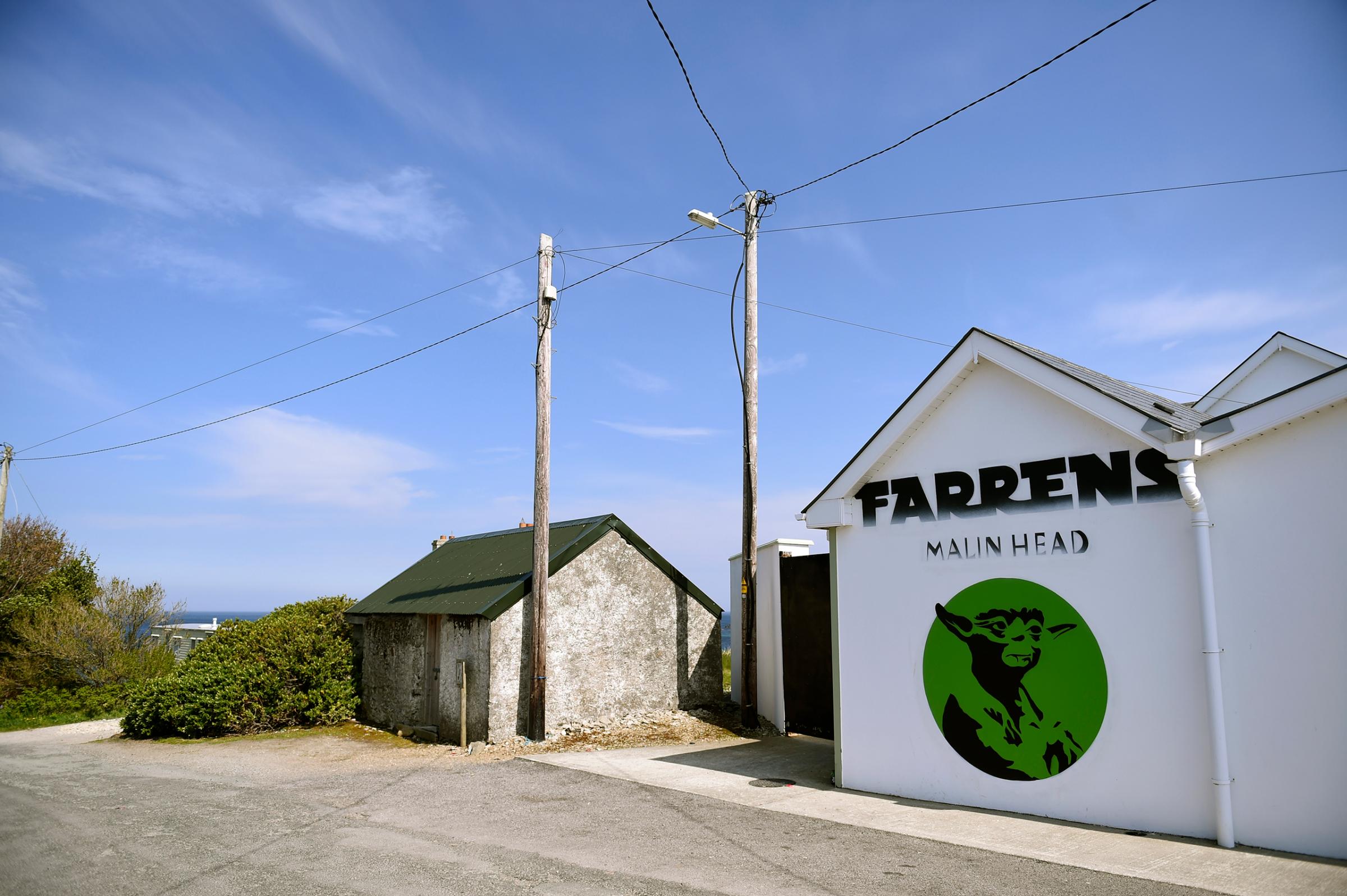Ireland's most Northerly bar, Farrens, is seen with mural art of Star Wars character Yoda at Malin Head in Ireland on May 11, 2016.