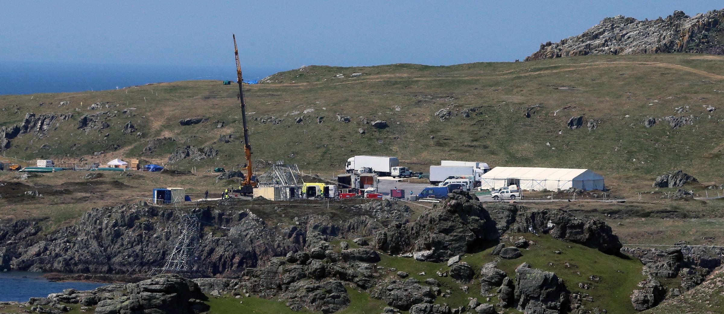 A set is created in Malin Head, Co Donegal Ireland, as filming for the next Star Wars movie will take place there, May 12, 2016.