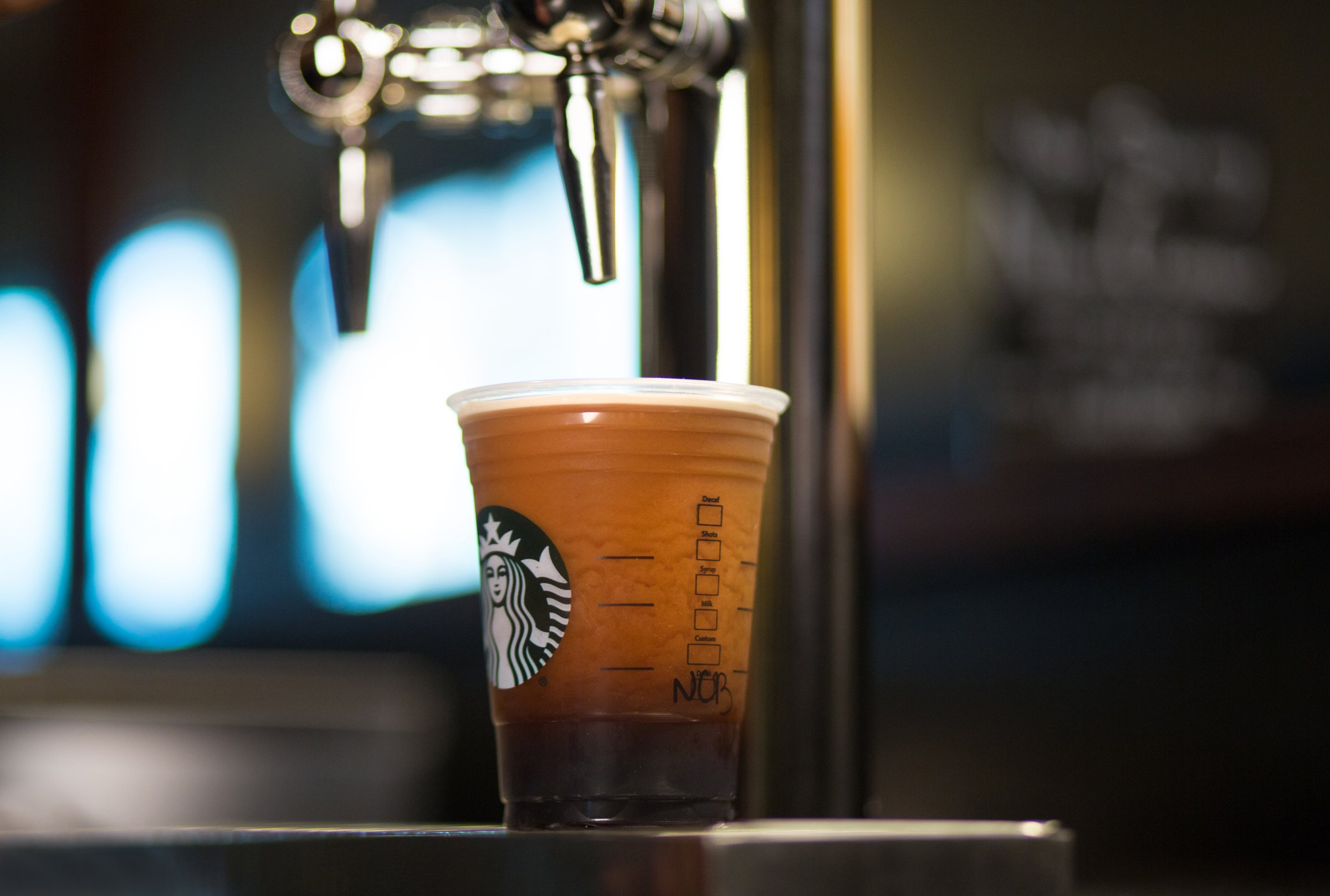 Starbucks Nitro Cold Brew photographed at the Olive Way Starbucks store in Seattle. Photographed on Tuesday, May 24, 2016.