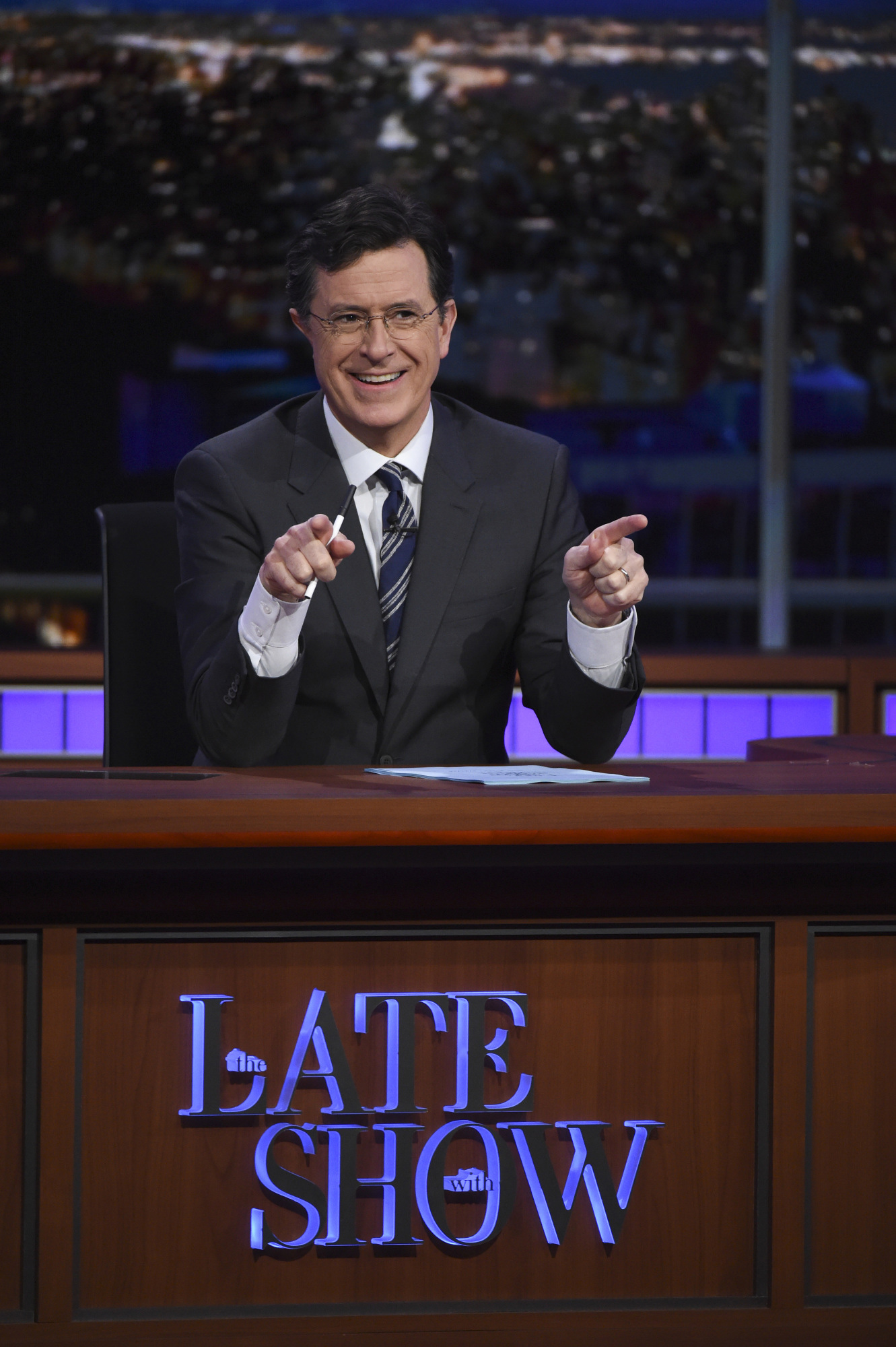 Stephen Colbert on The Late Show with Stephen Colbert in New York on April 21, 2016.