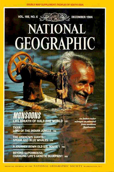 National Geographic's December 1984 cover, superimposed with Steve McCurry's original photograph (Steve McCurry; Gif by Kenneth Bachor for TIME)