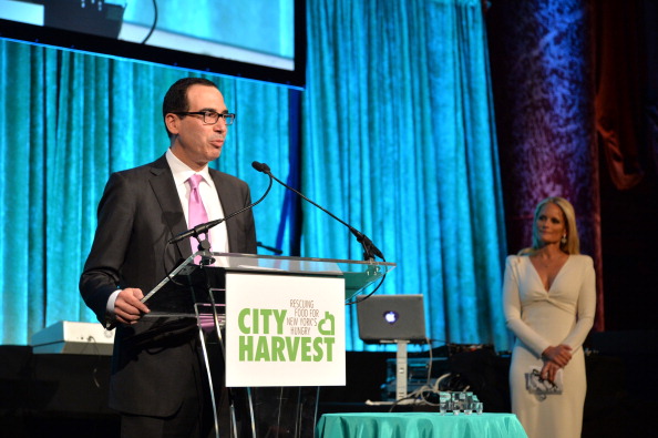 Heather Mnuchin and Steven Mnuchin speak onstage City Harvest: An Event Of Practical Magic in New York City ((Andrew H. Walker—Getty Images for City Harvest))