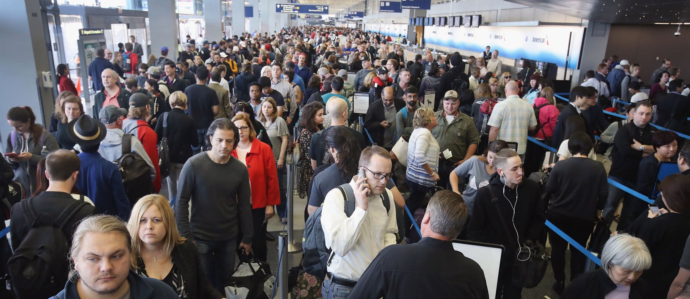 A security line at Chicago’s O’Hare airport on May 16