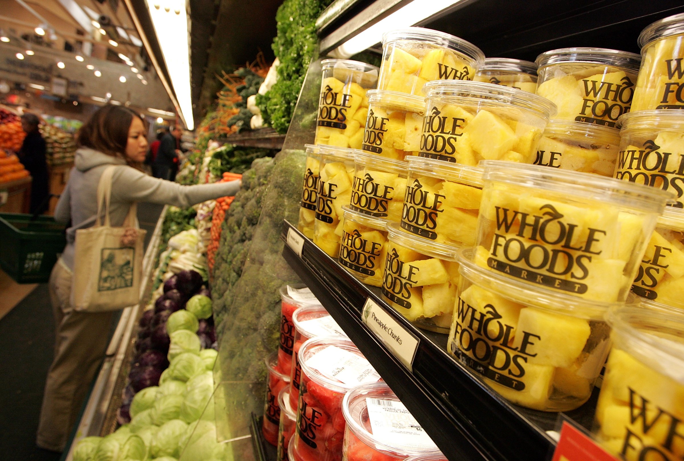 A customer shops for produce at a Whole Foods Market February 22, 2007 in San Francisco, California.