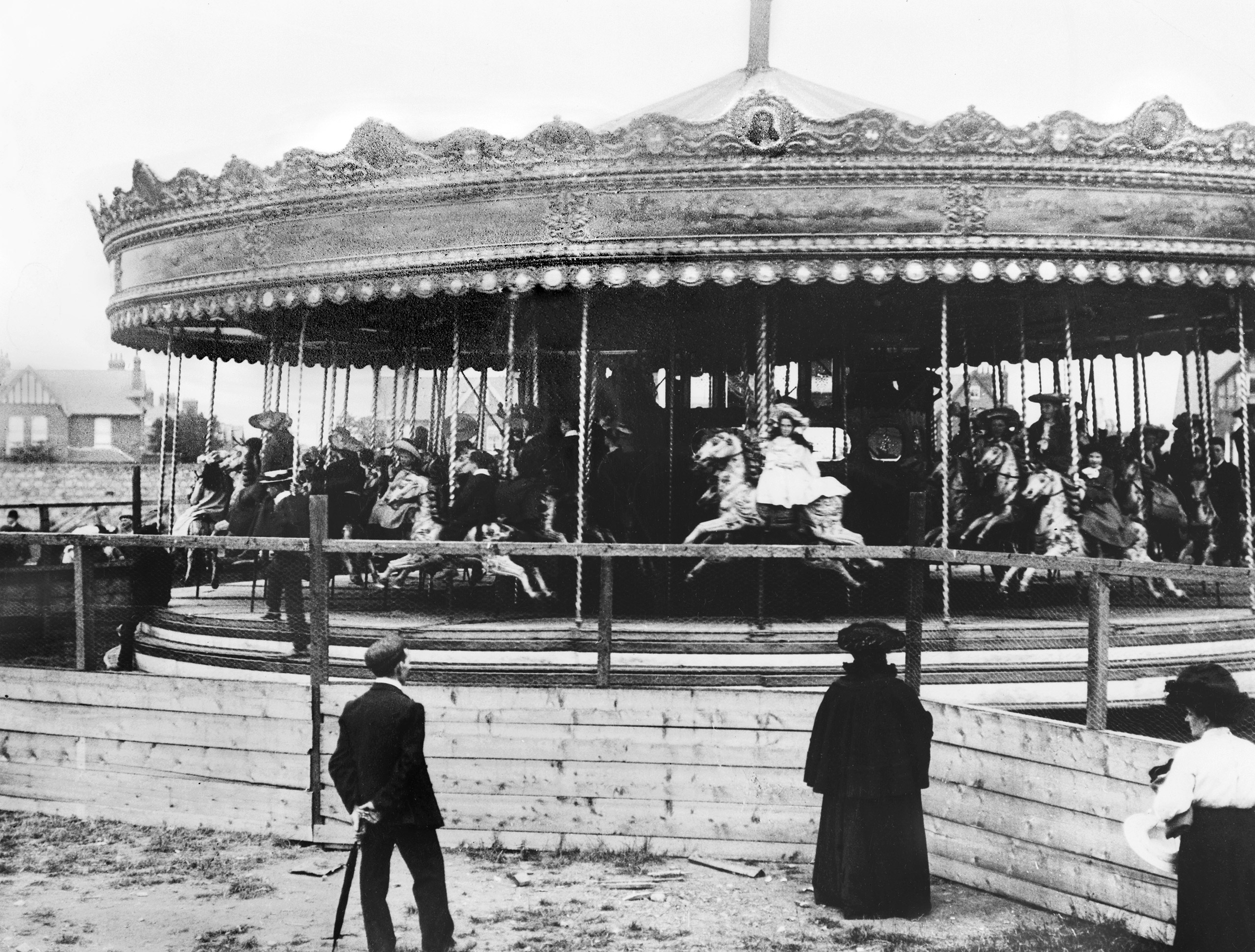 A Roundabout at the Guinness Show in Ballsbridge, Dublin, circa 1904.