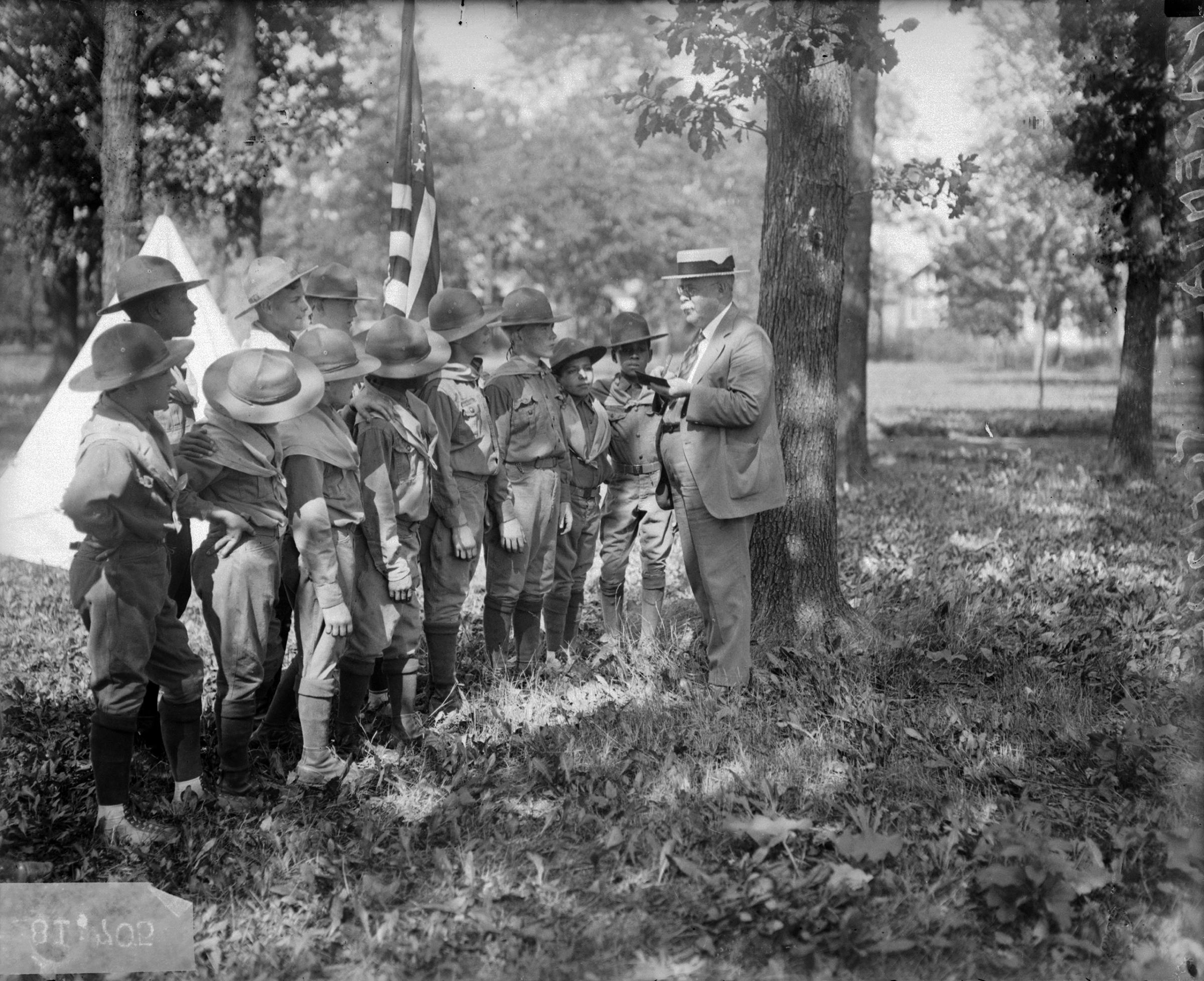 Boy Scouts at the Parental School for Boys in Chicago, Illinois, 1926.