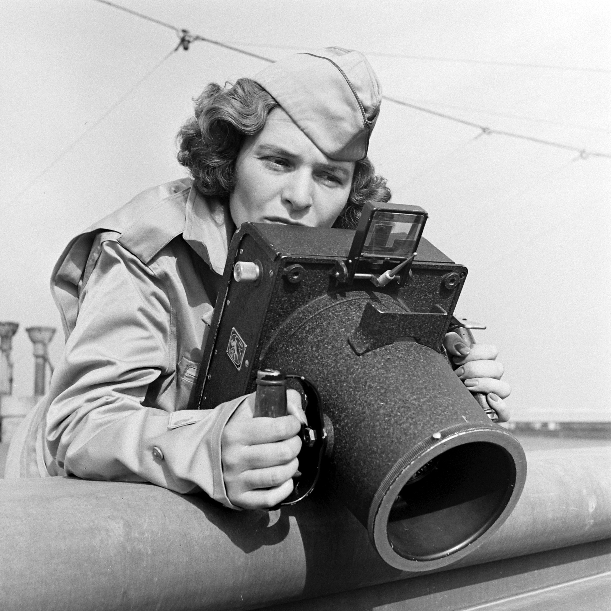 LIFE photographer Margaret Bourke-White and her camera.