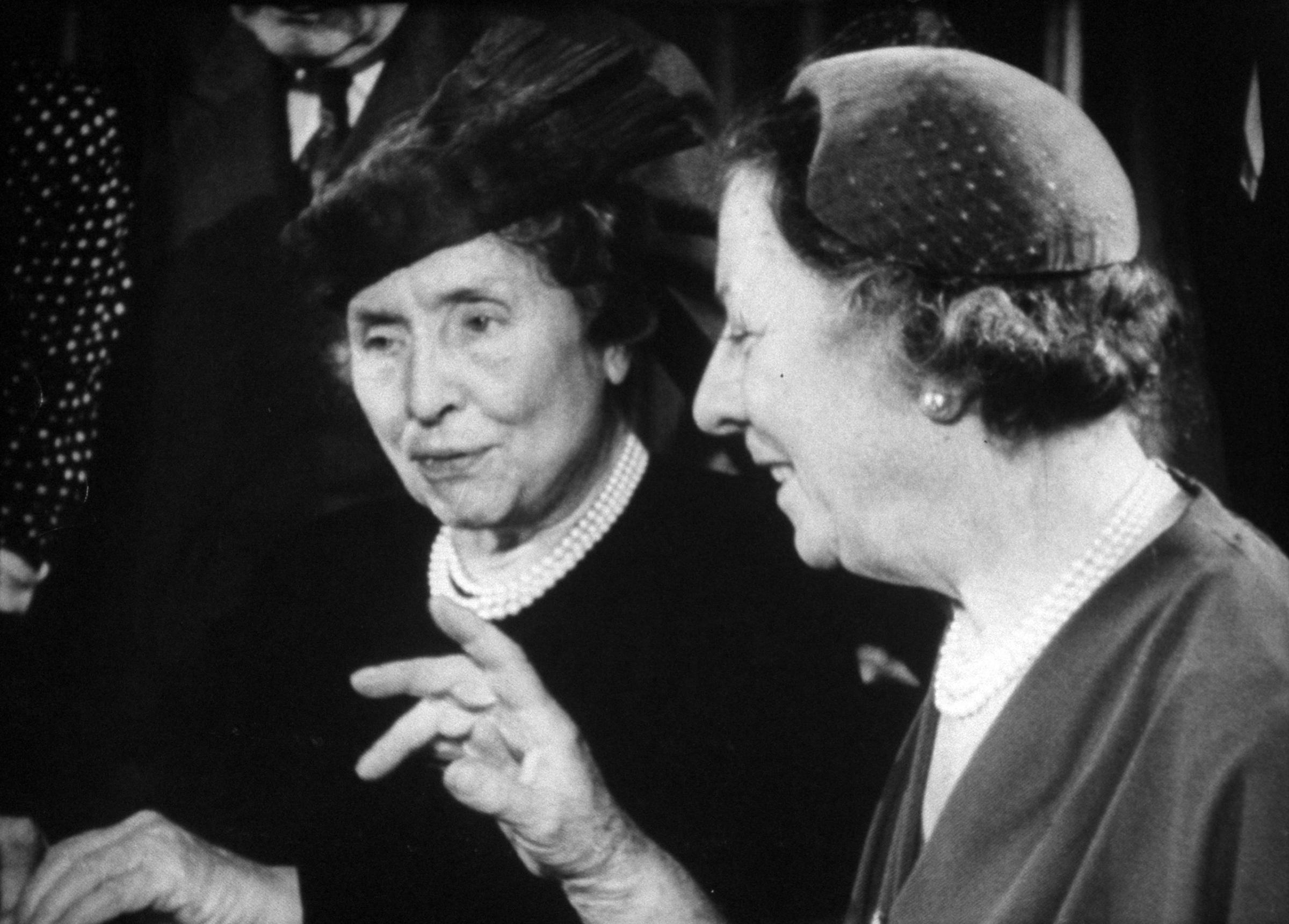 Helen Keller documentary, The Unconquered film stills from 1954.
