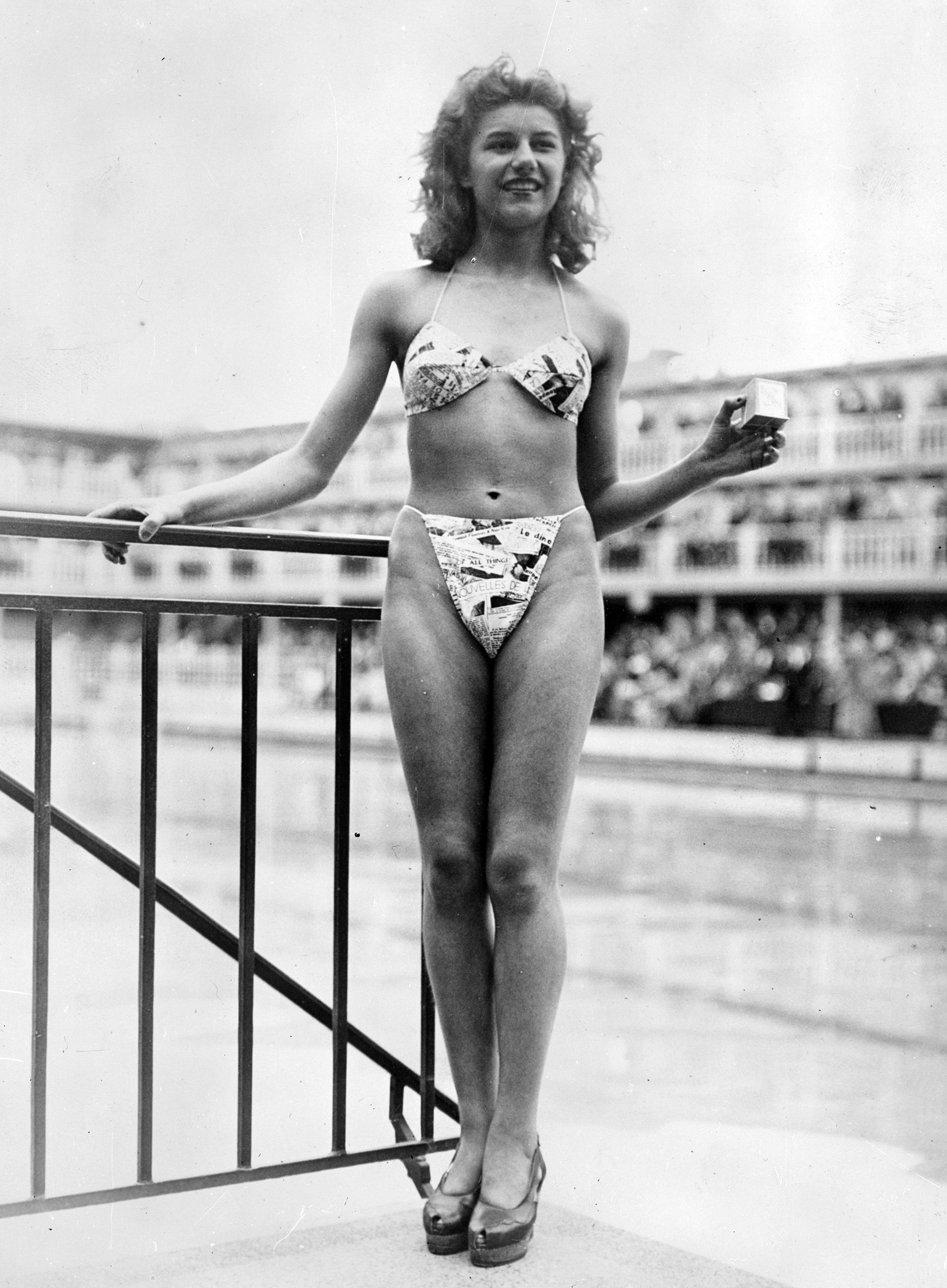 The first bikini designed by Louis Reard, 1946.