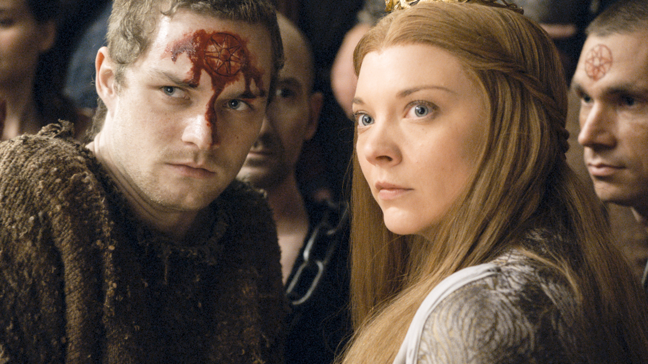 Finn Jones and Natalie Dormer in Game of Thrones