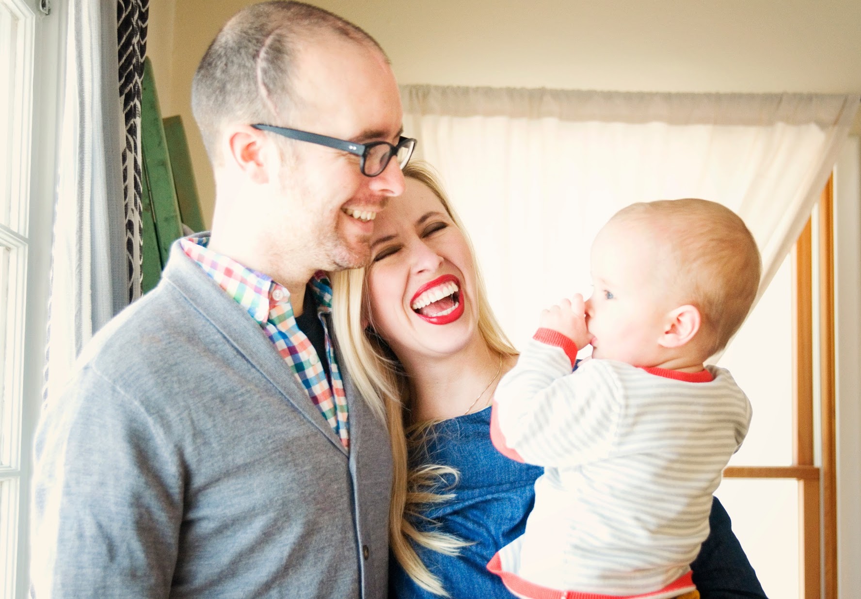 Aaron Purmort, with Nora McInerny Purmort and their son in 2014 (Kelly Gritzmacher)