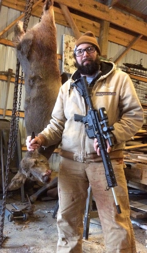 Will Chambers, right, with a deer he killed with his AR-15 rifle. ((Will Chambers))