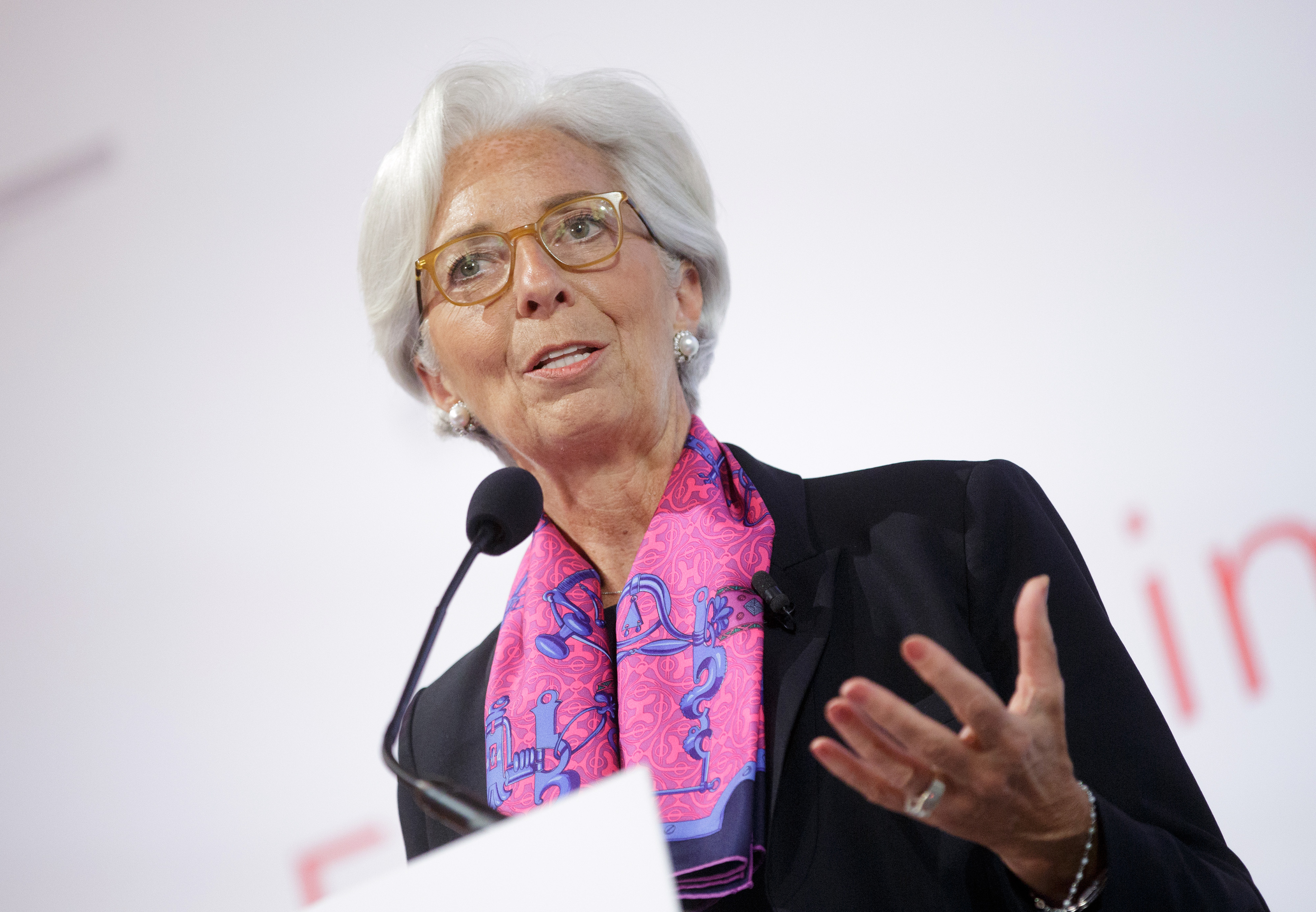 Christine Lagarde, managing director of the International Monetary Fund (IMF), gestures as she speaks during a panel session at the Hofburg Palace in Vienna, Austria, on June 17, 2016. (Bloomberg_Bloomberg via Getty Images)