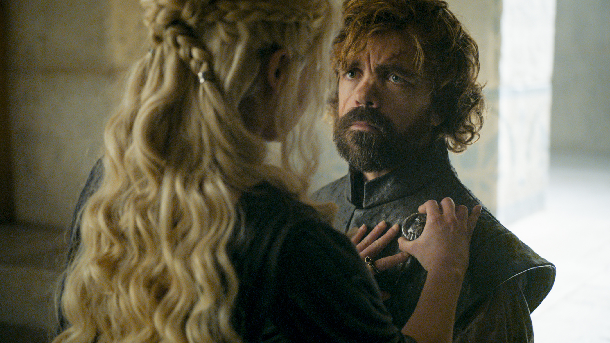 Emilia Clarke and Peter Dinklage on Game of Thrones