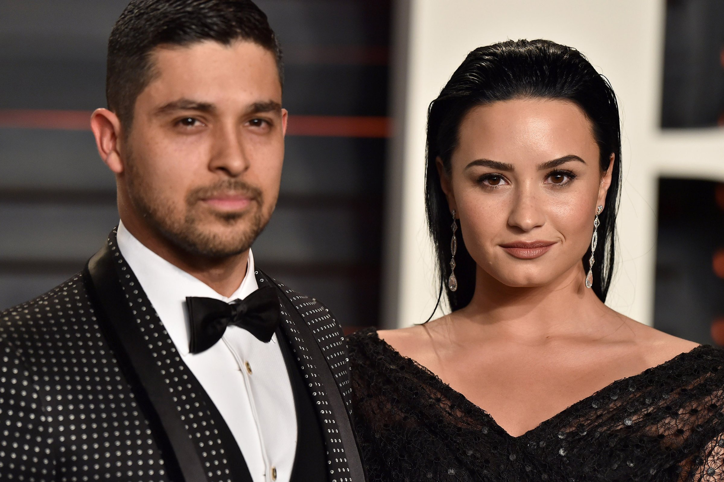Actor Wilmer Valderrama and singer Demi Lovato arrive at the 2016 Vanity Fair Oscar Party in Beverly Hills, Calif. on Feb. 28, 2016.