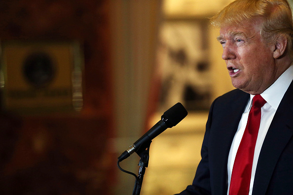 Republican presidential candidate Donald Trump speaks at a news conference at Trump Tower where he addressed issues about the money he pledged to donate to veterans groups following a skipped a debate in January before the Iowa caucuses on May 31, 2016 in New York City. (Spencer Platt—2016 Getty Images)