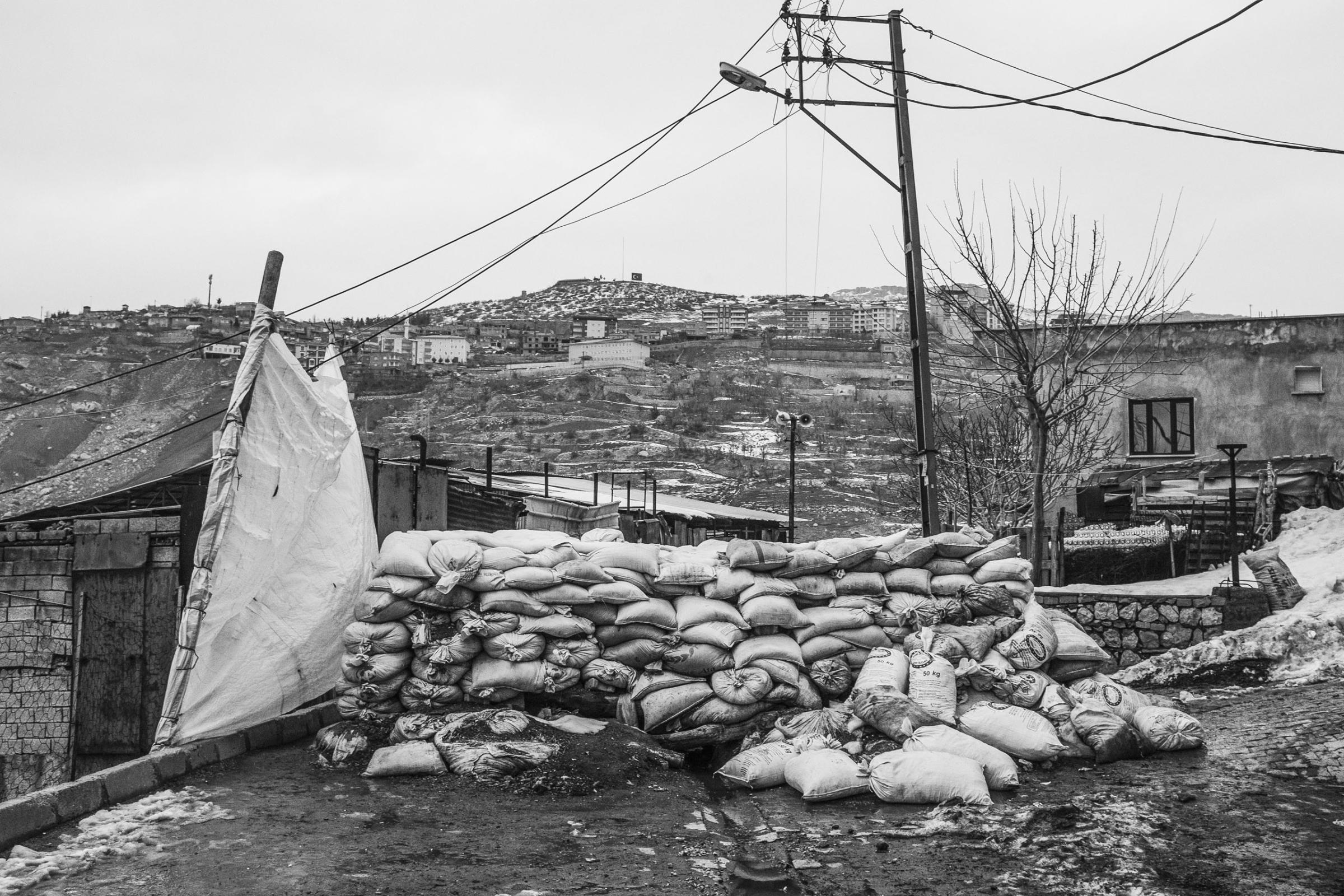 A barricade built by members of the Revolutionary Patriot Youth Movement (YDG-H), Sirnak, Turkey, Jan. 2016.