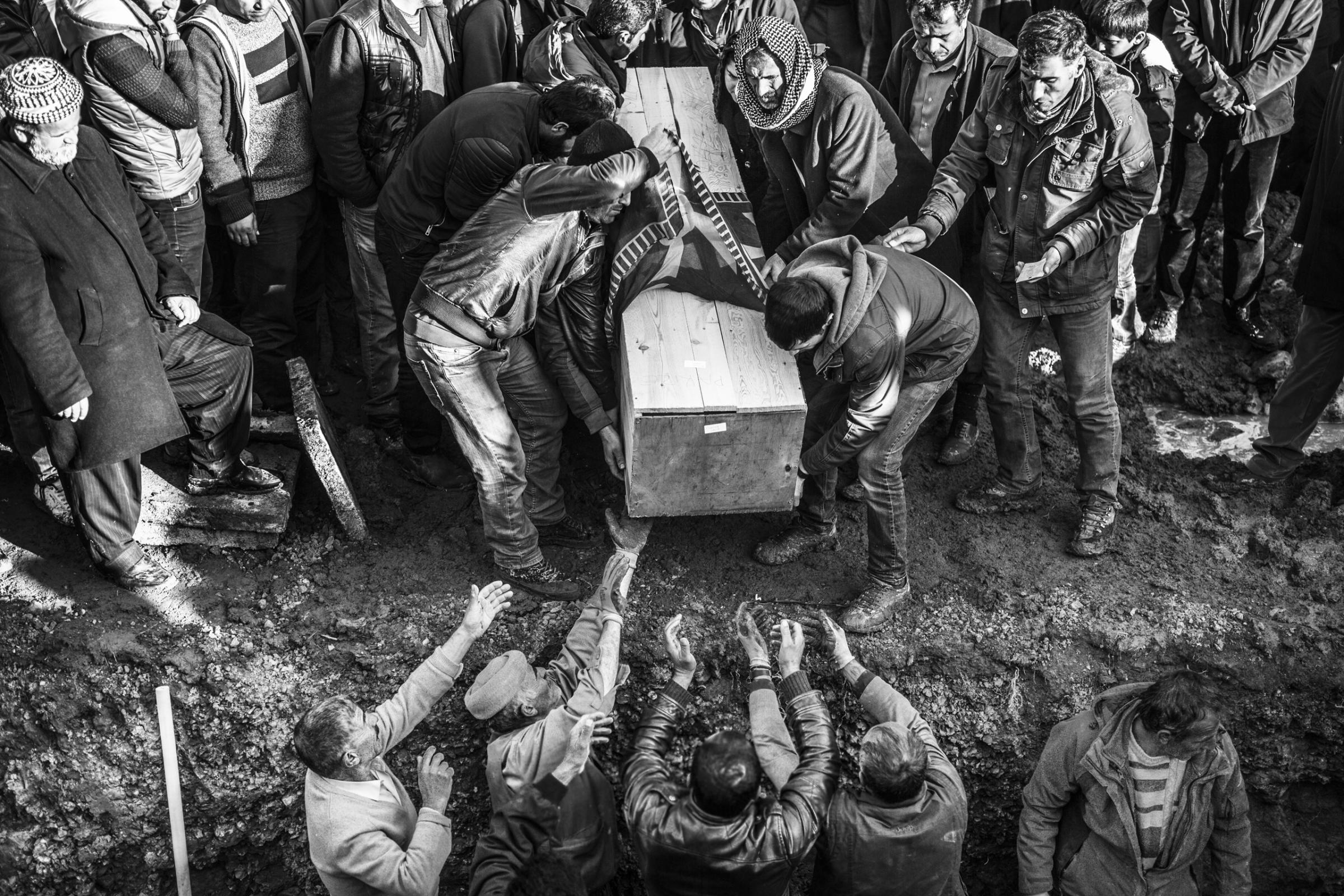 A funeral for a victim of clashes between PKK and Turkish special forces in the Kurdish-dominated southeast of Turkey, Jan. 2016.
