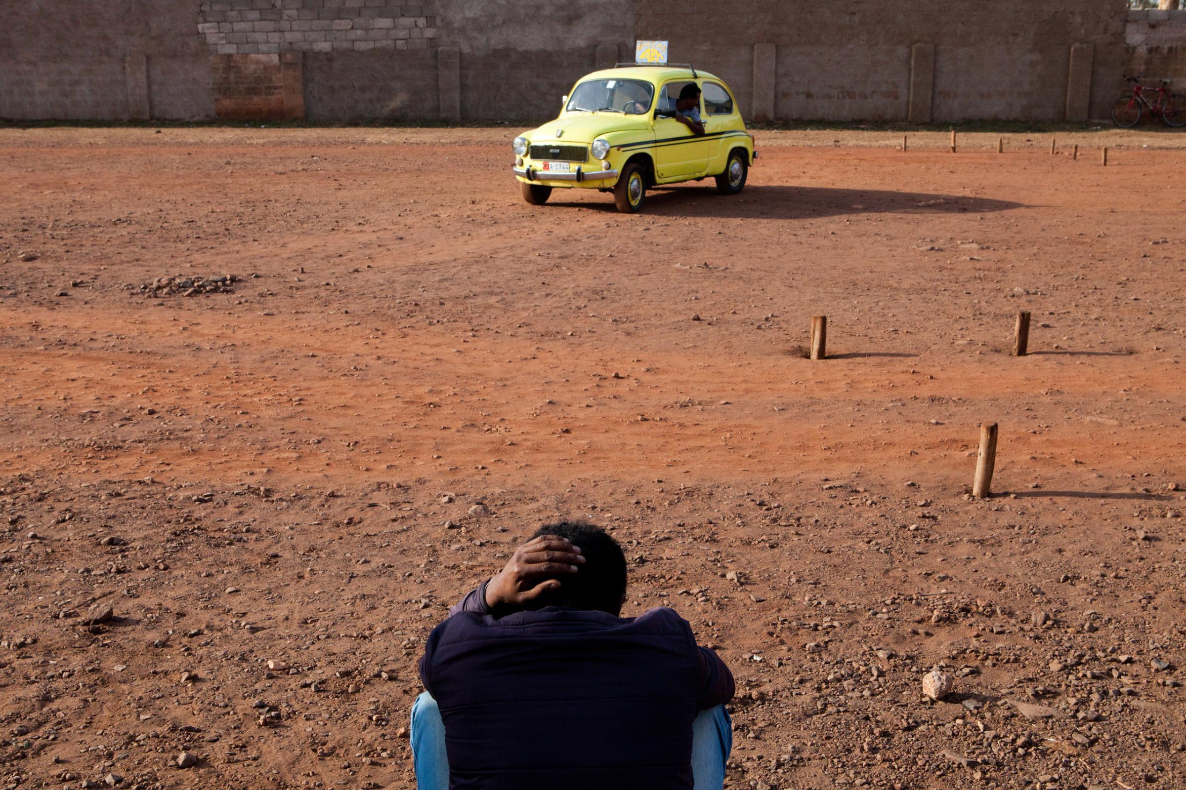Fiat 600 used for driving test in Asmara.