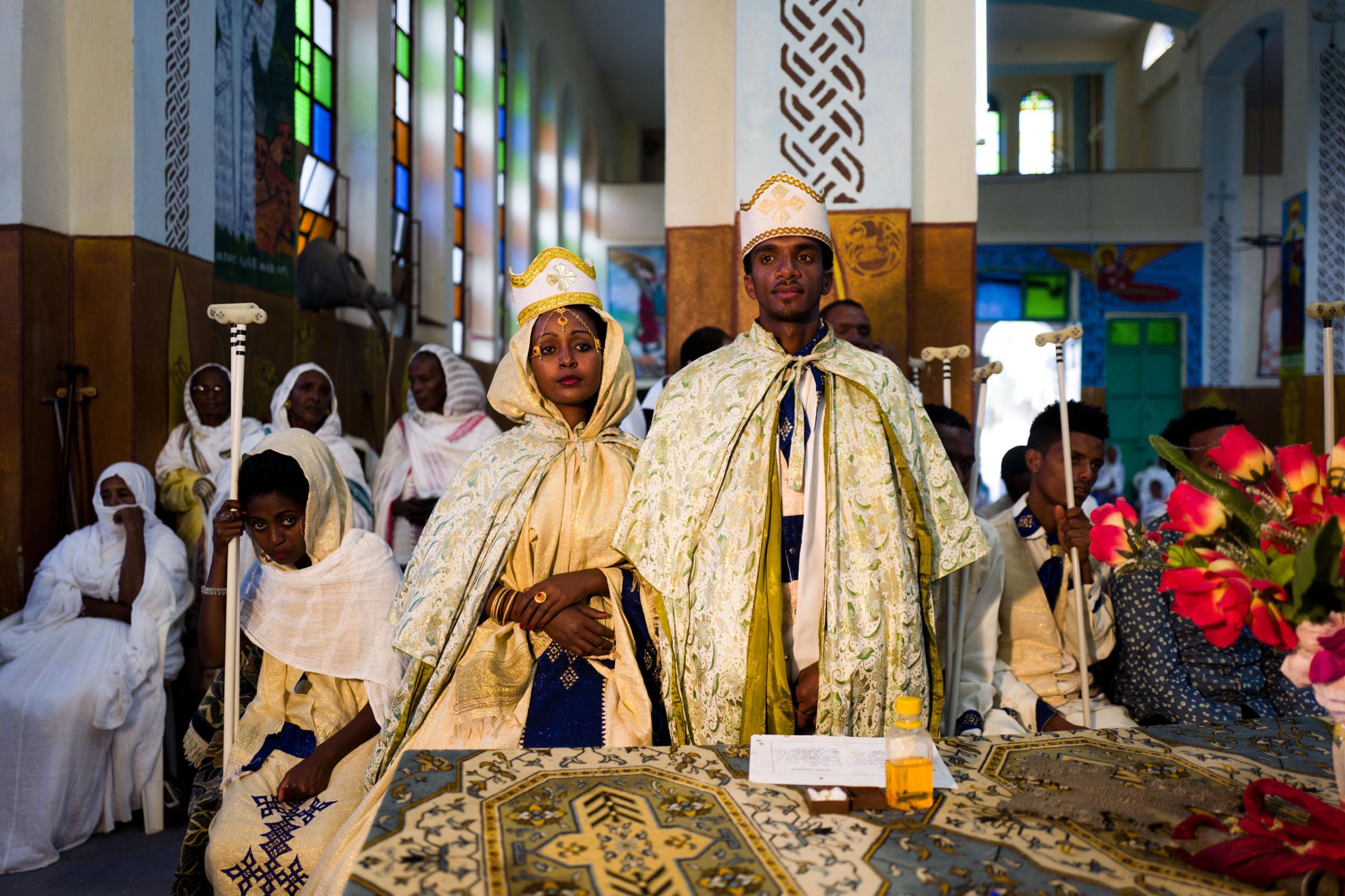 A wedding ceremony at an Orthodox Church in Massawa.