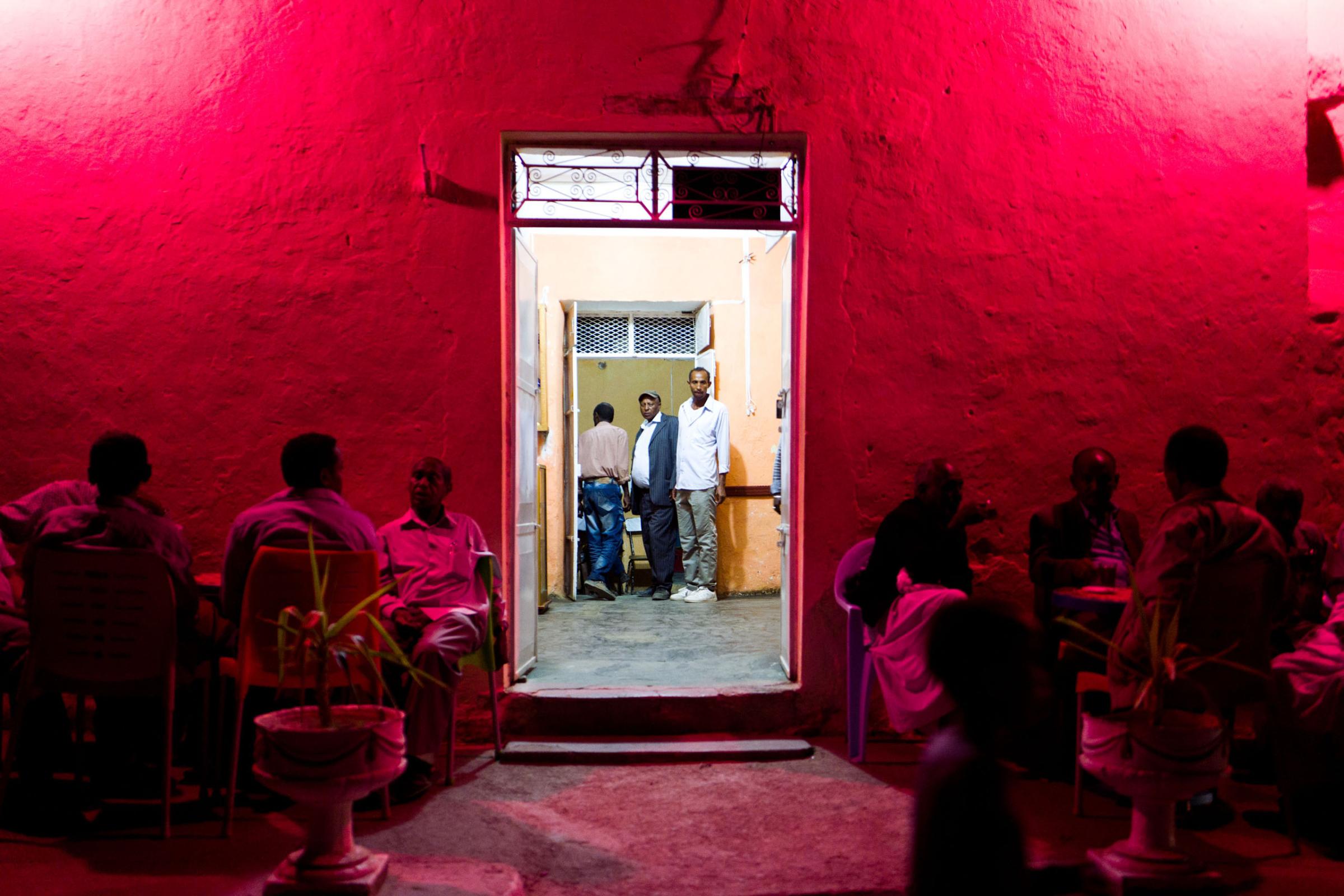 A night bar in the city of Keren, Eritrea.