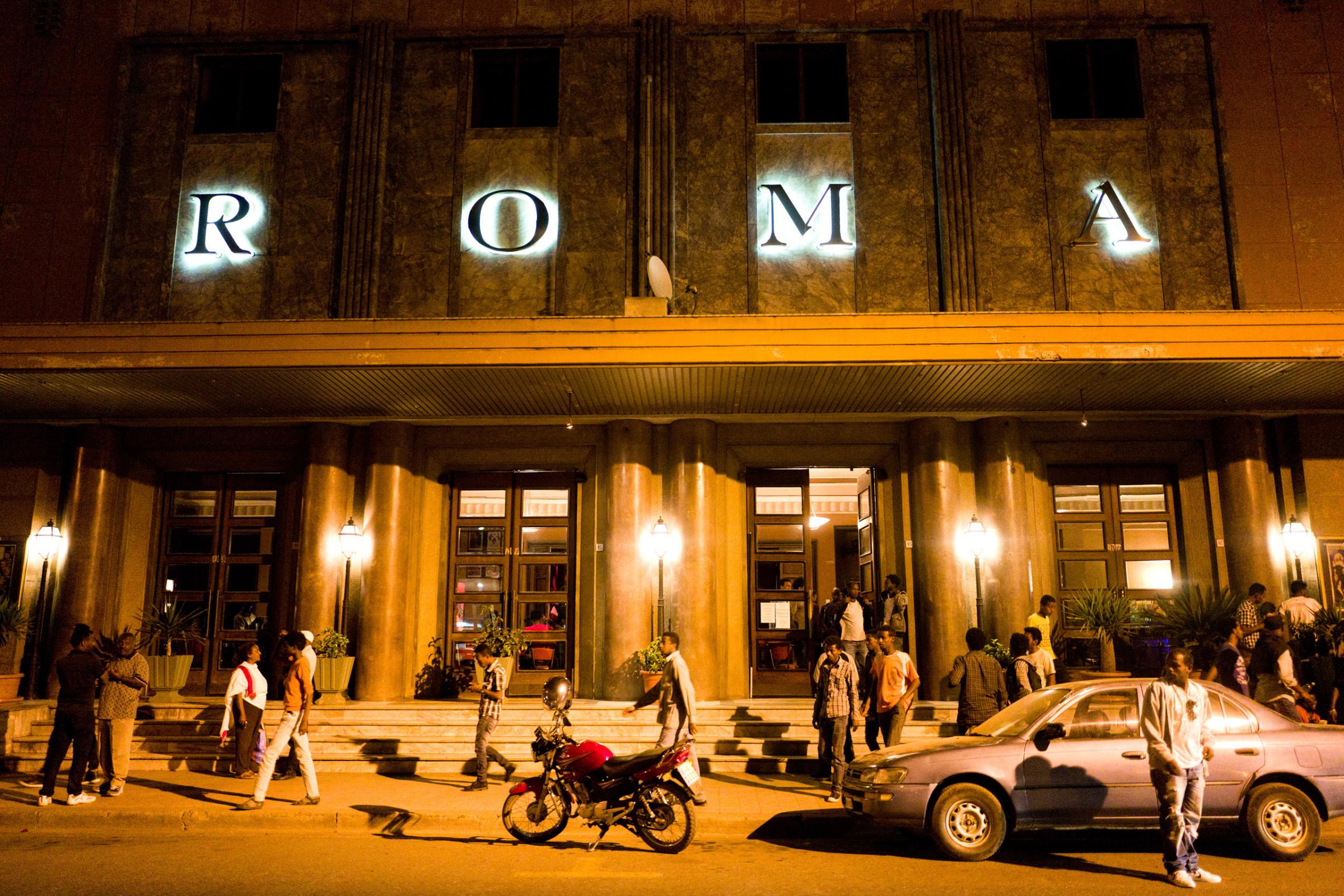 Exterior of the Cinema Roma, in Asmara.