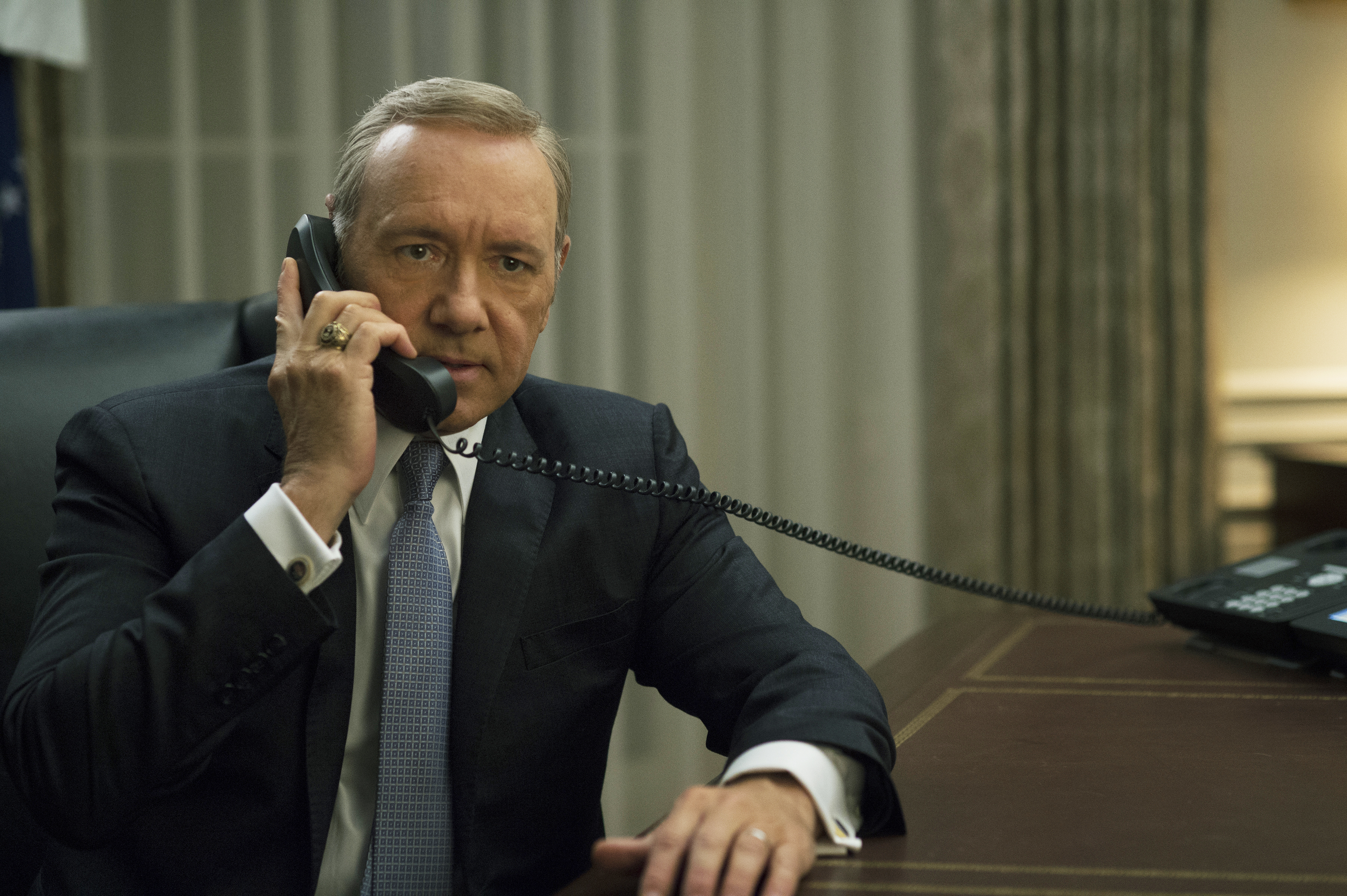 Kevin Spacey as Frank Underwood in House of Cards, 2014.