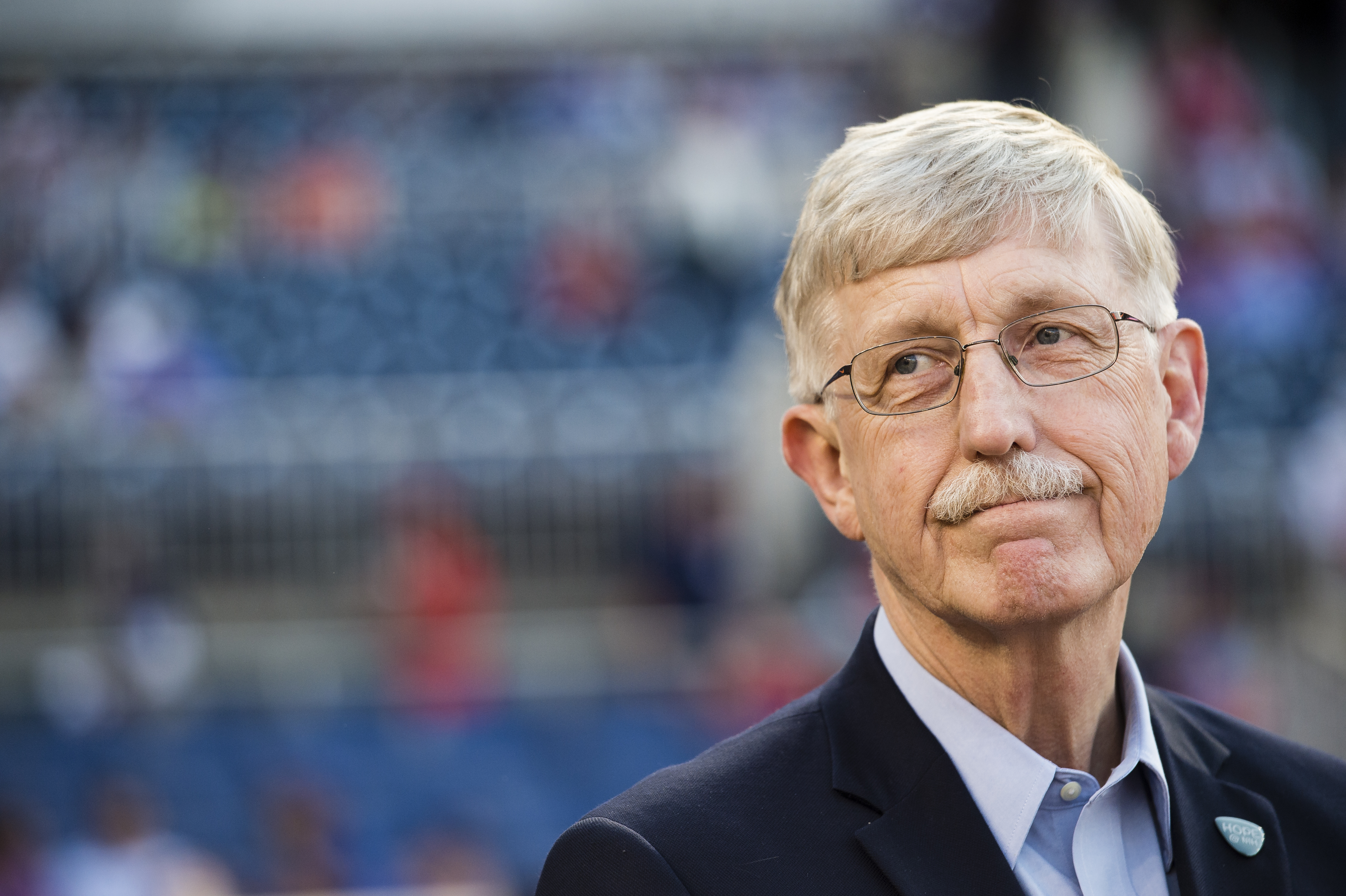 Dr. Francis Collins at a game between the New York Mets and Washington Nationals at Nationals Park in Washington on May 24, 2016.