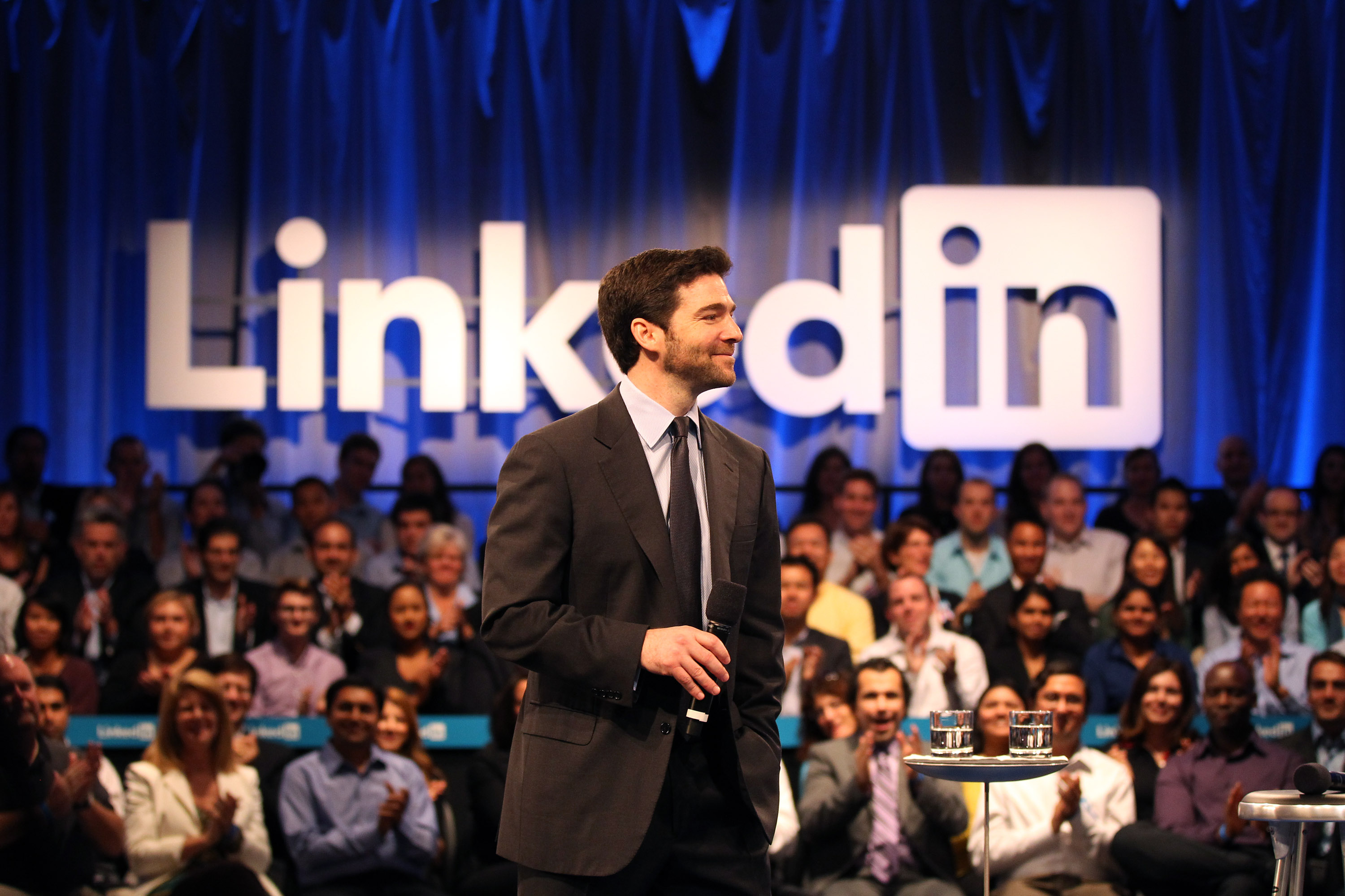 Linkedin CEO Jeff Weiner will be staying on to lead the company under Microsoft's control. (Stephen Lam—Getty Images)