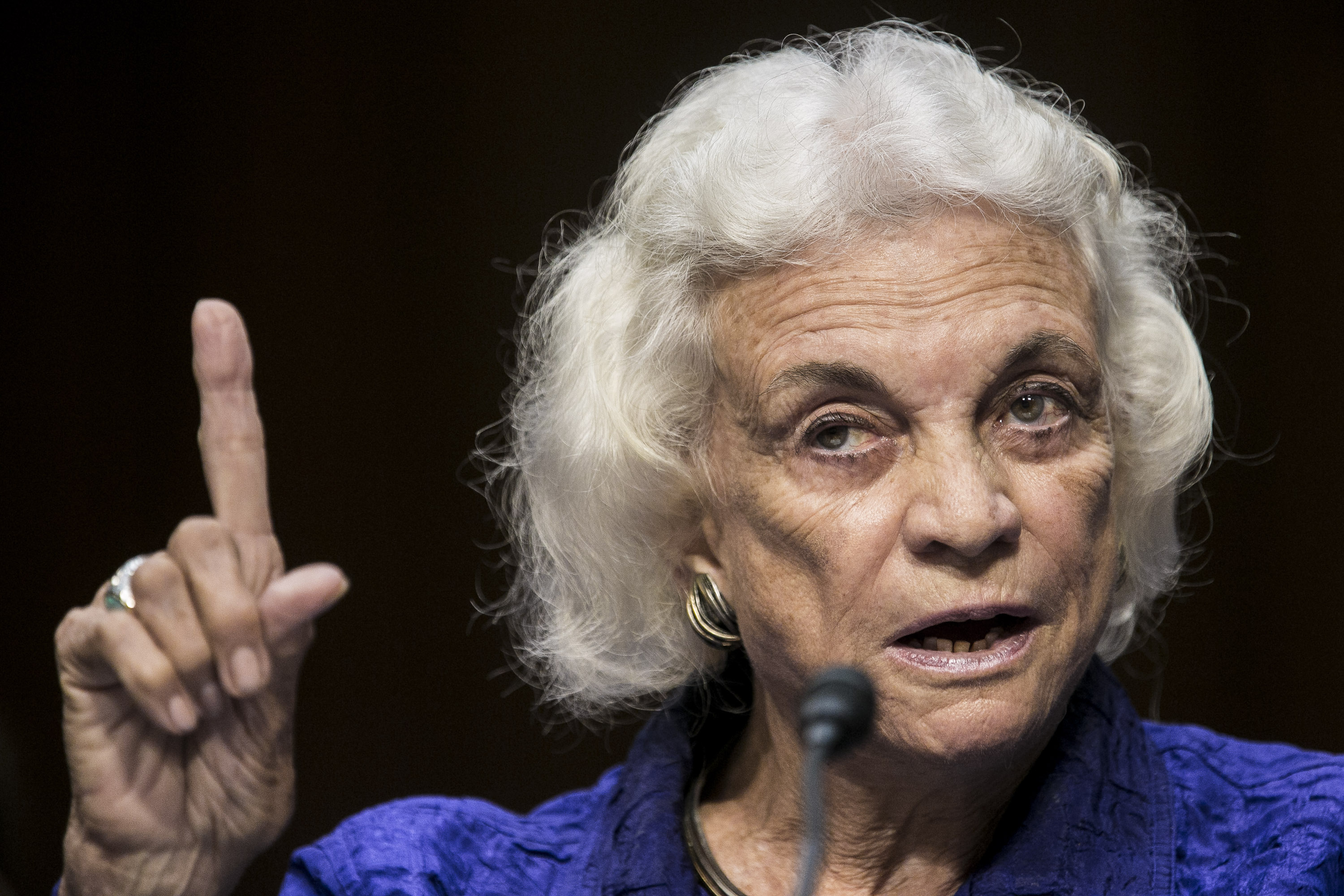Former Supreme Court Justice Sandra Day O'Connor testifies before the Senate Judiciary Committee on July 25, 2012 in Washington, DC.  (T.J. Kirkpatrick--Getty Images) (T.J. Kirkpatrick&mdash;Getty Images)