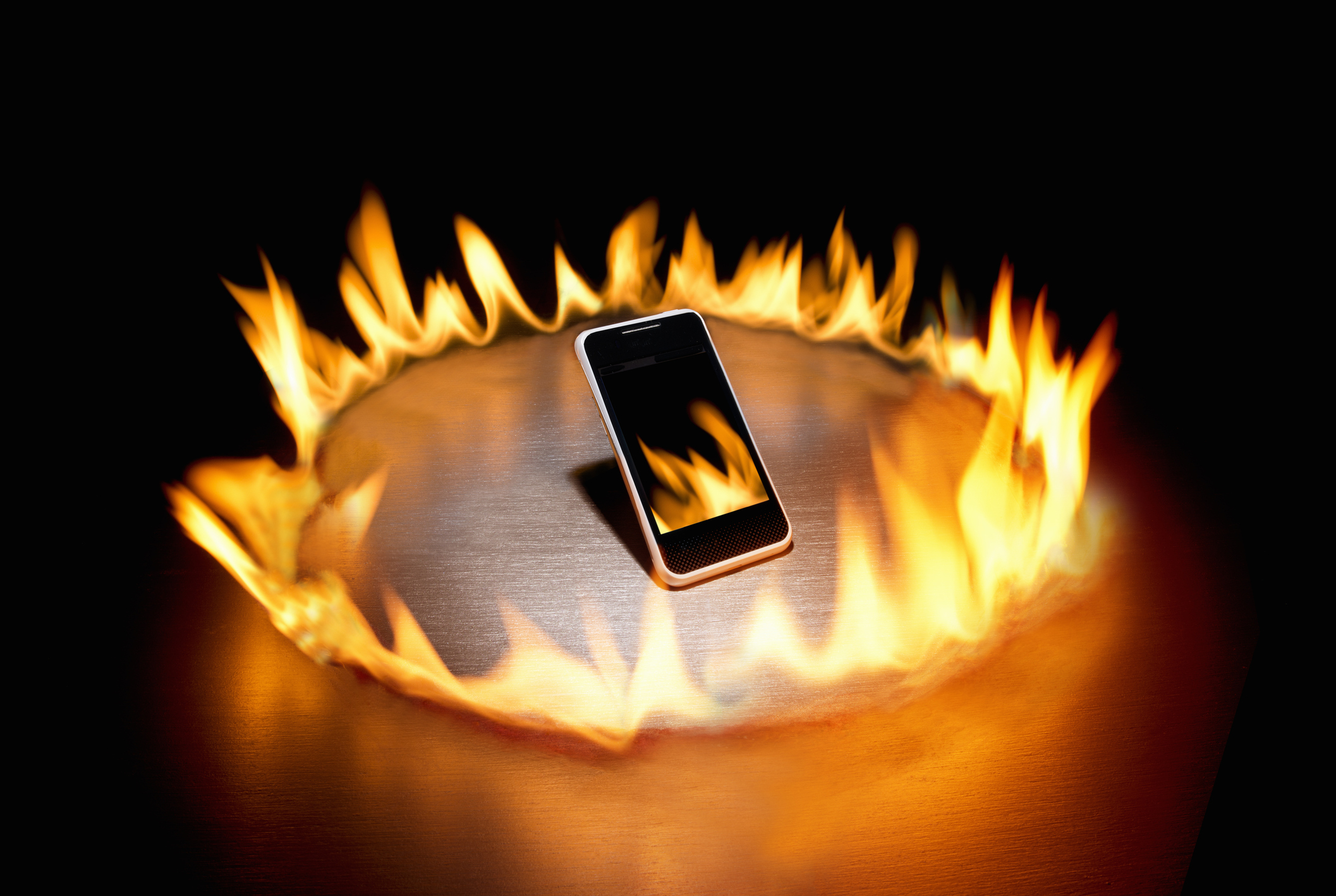 Smart phone in ring of fire