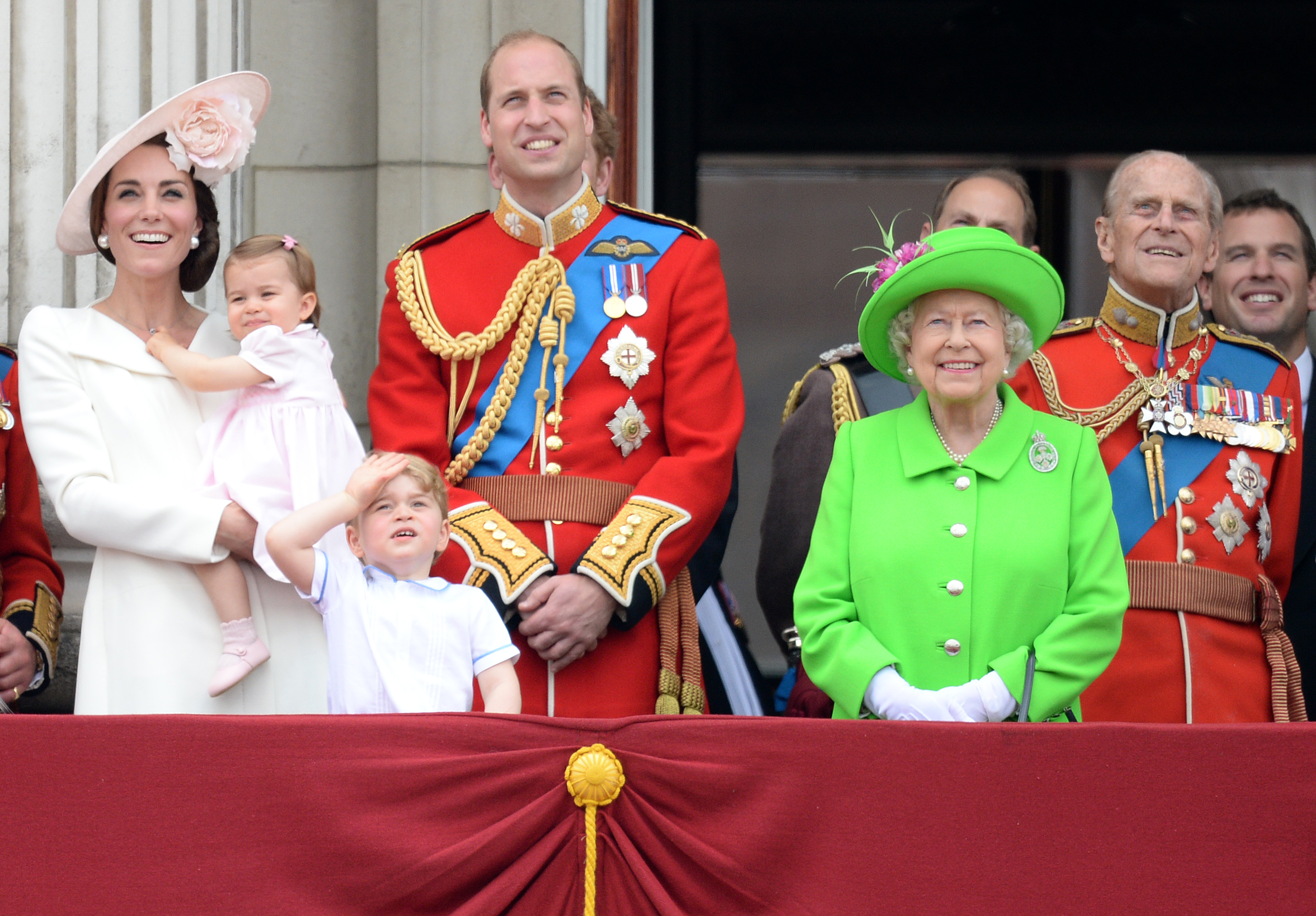 The Royal Family during the Trooping the Colour, this year marking the Queen's official 90th birthday at The Mall in London, England on June 11, 2016 (DZY—Getty)