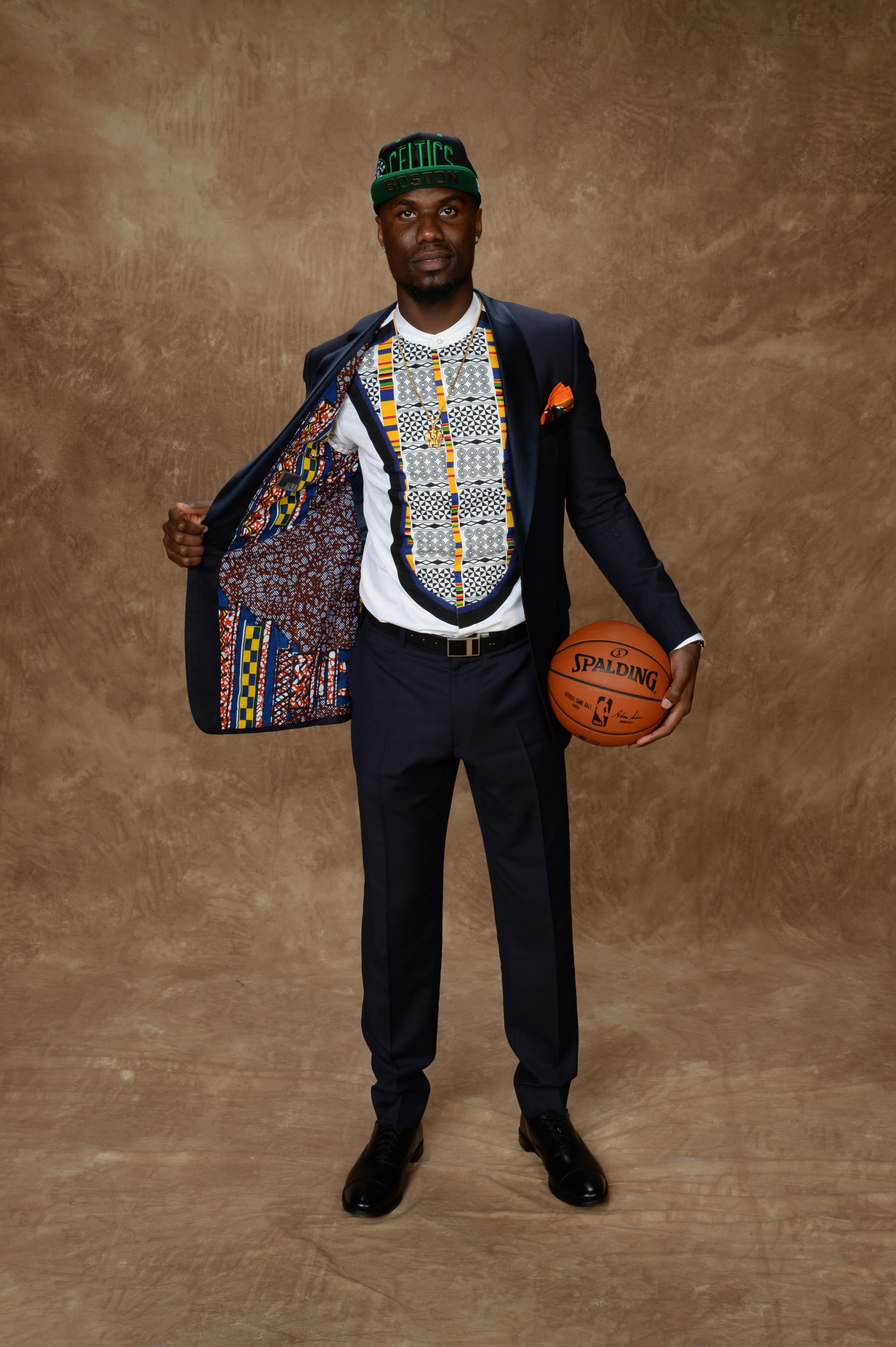 Ben Bentil's dapper suit and shirt came from Serge Ibaka's clothing line and paid homage to his homeland of Ghana.