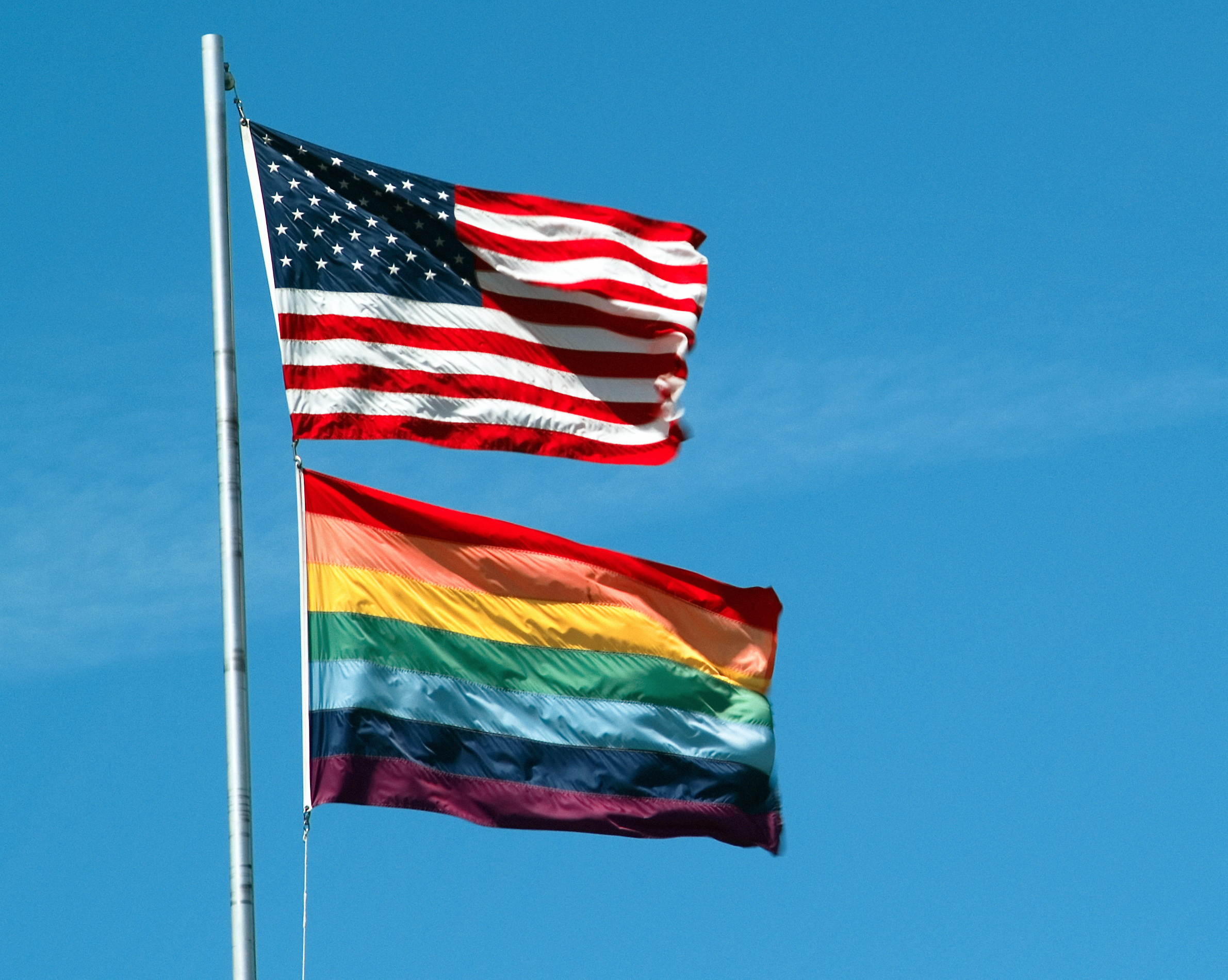 Gay Pride and American flags
