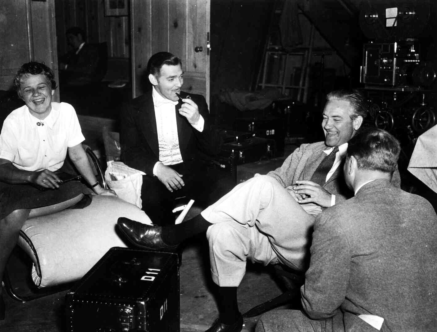 From left: Susan Myrick, Clark Gable, and Victor Fleming on the set of Gone with the Wind in 1939.