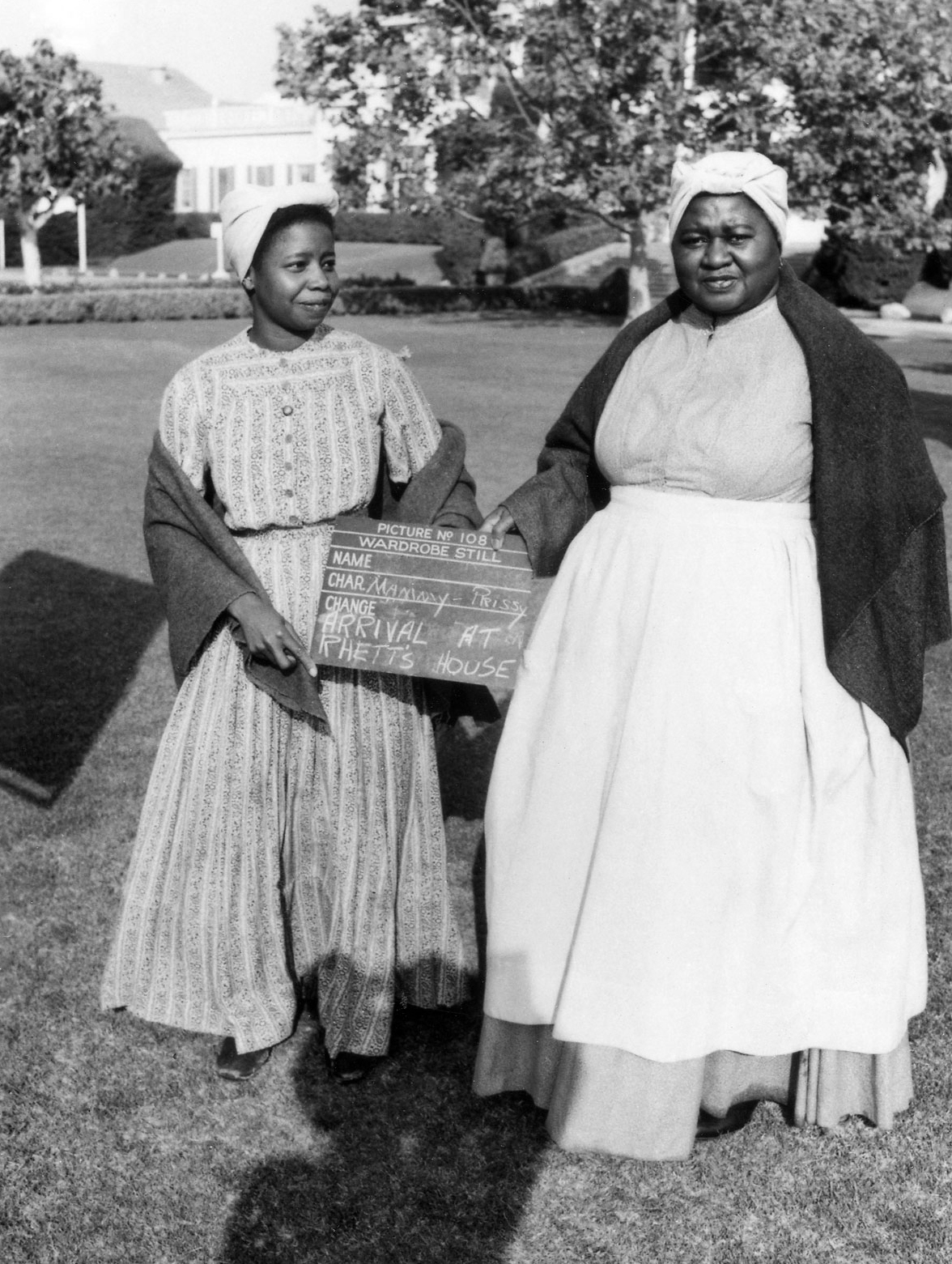 Hattie McDaniel, right, as Mammy, on the set of Gone with the Wind in 1939.