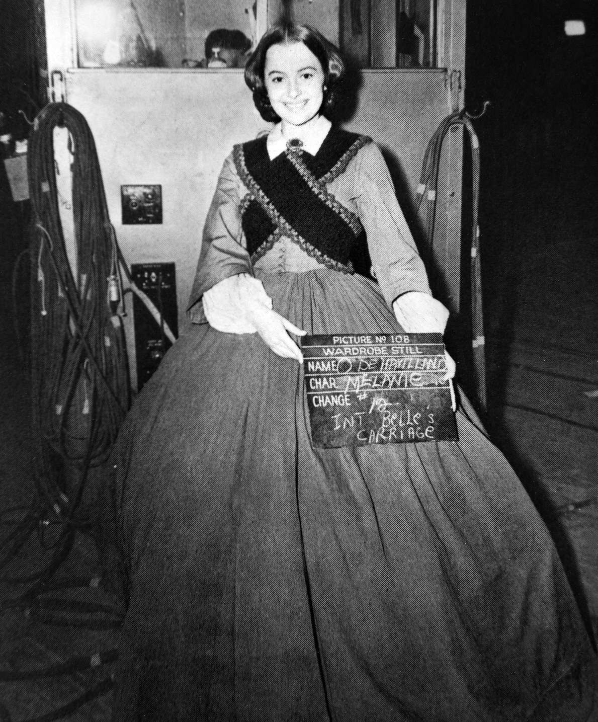Olivia de Havilland as Melanie Hamilton on the set of Gone with the Wind in 1939.