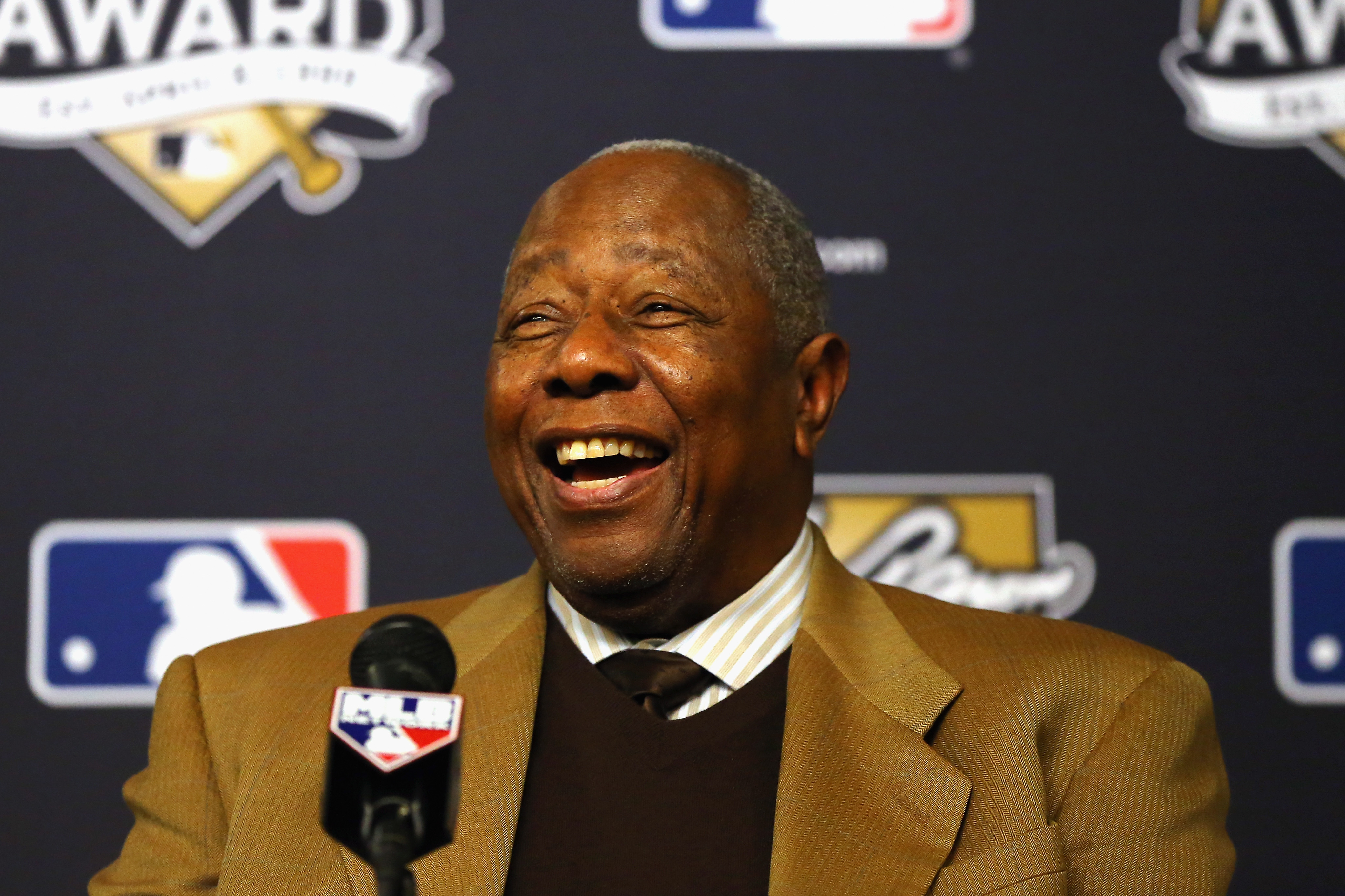 Hank Aaron at the 2015 Hank Aaron Award prior to Game Four of the 2015 World Series in Flushing, N.Y. on Oct. 31, 2015.