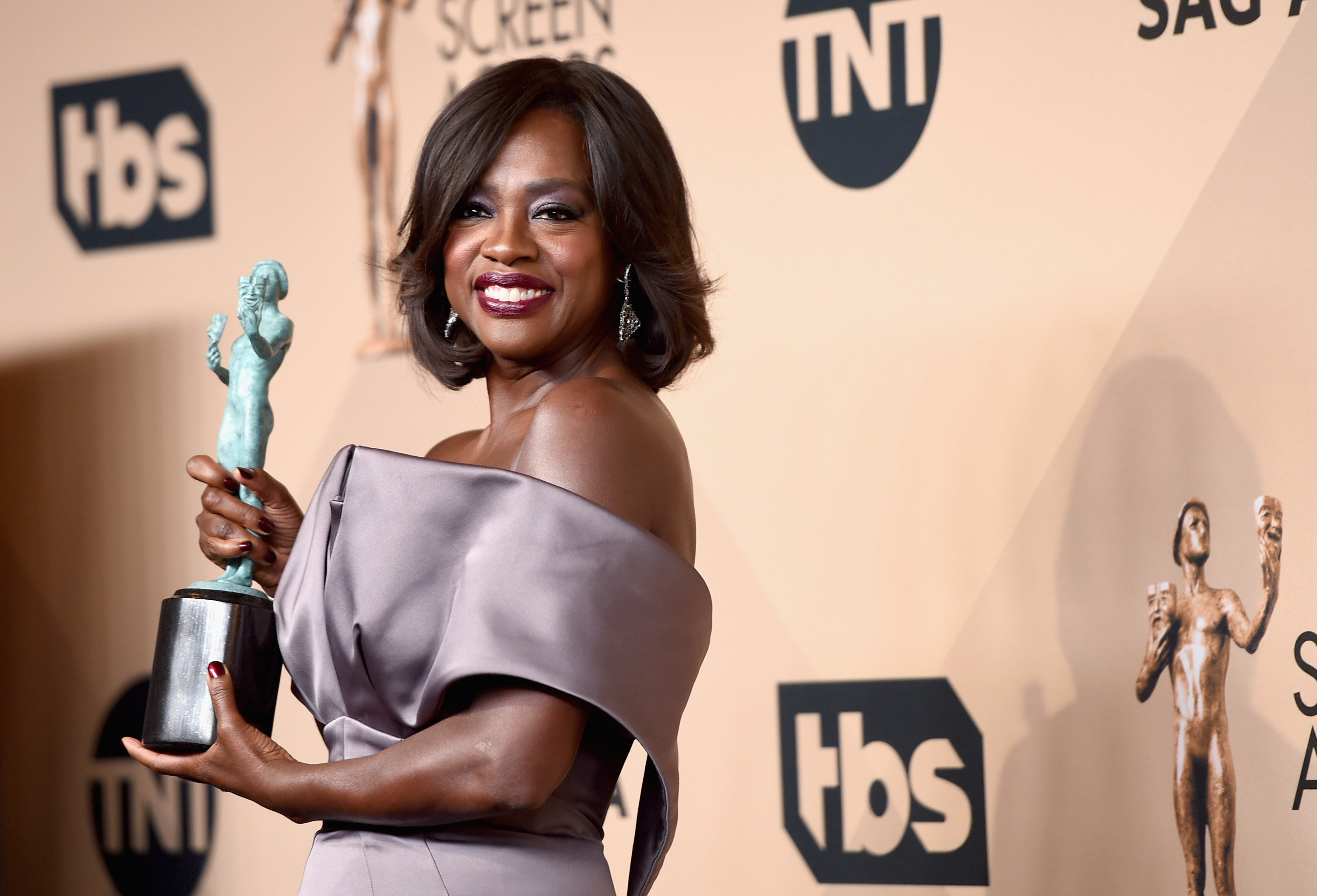 LOS ANGELES, CA - JANUARY 30:  Actress Viola Davis, winner of the Outstanding Performance by a Female Actor in a Drama Series award for 'How to Get Away with Murder,' poses in the press room during The 22nd Annual Screen Actors Guild Awards at The Shrine Auditorium on January 30, 2016 in Los Angeles, California. 25650_015  (Photo by Jason Merritt/Getty Images for Turner) (Jason Merritt&mdash;Turner/Getty Images)