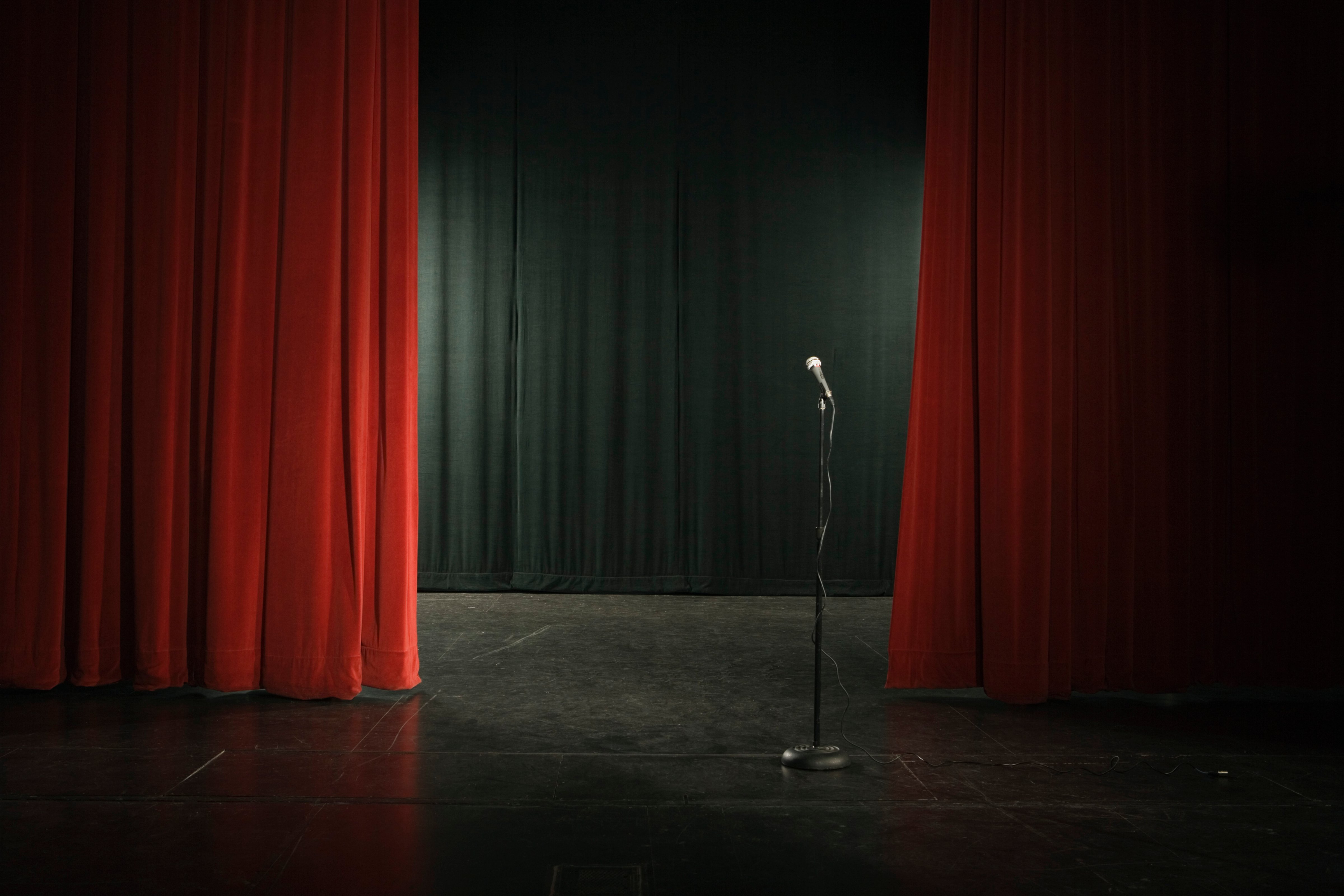 Microphone on empty stage