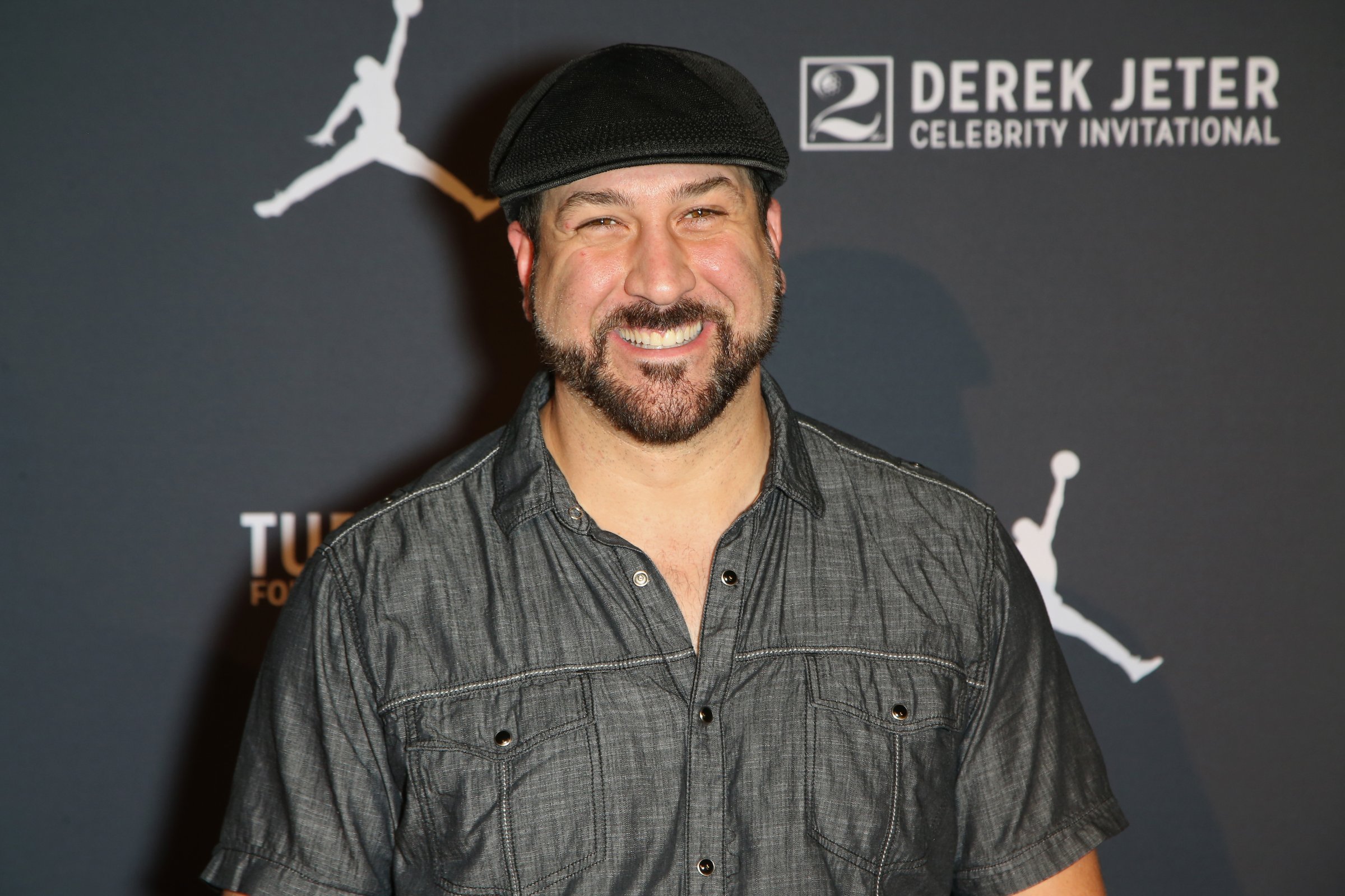 Singer Joey Fatone arrives at the Liquid Pool Lounge for the kickoff of Derek Jeter's celebrity invitational at the Aria Resort &amp; Casino on April 20, 2016 in Las Vegas, Nevada.