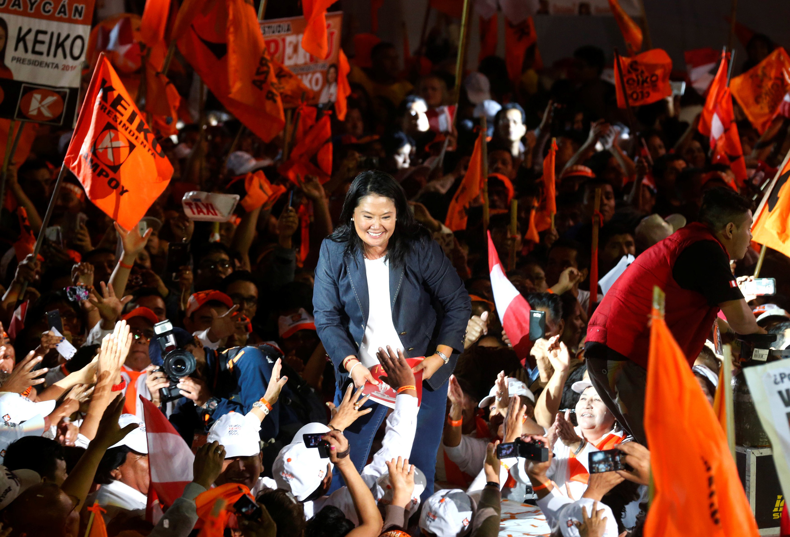Peruvian presidential candidate Keiko Fujimori attends a closing campaign rally in Lima