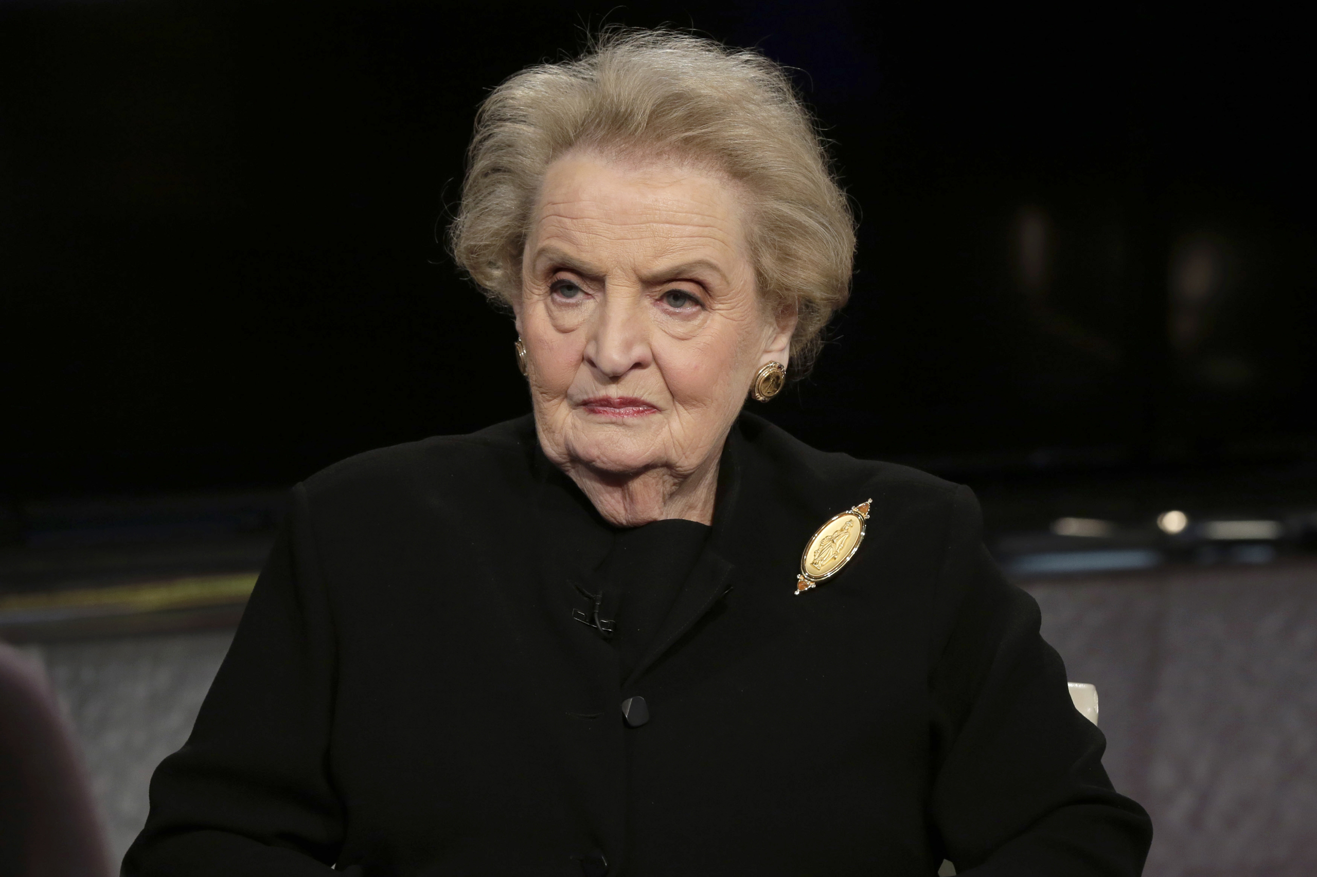 Former U.S. Secretary of State Madeleine Albright is interviewed on FOX's "Mornings with Maria" in New York on Mar. 2, 2016. (Richard Drew—AP)